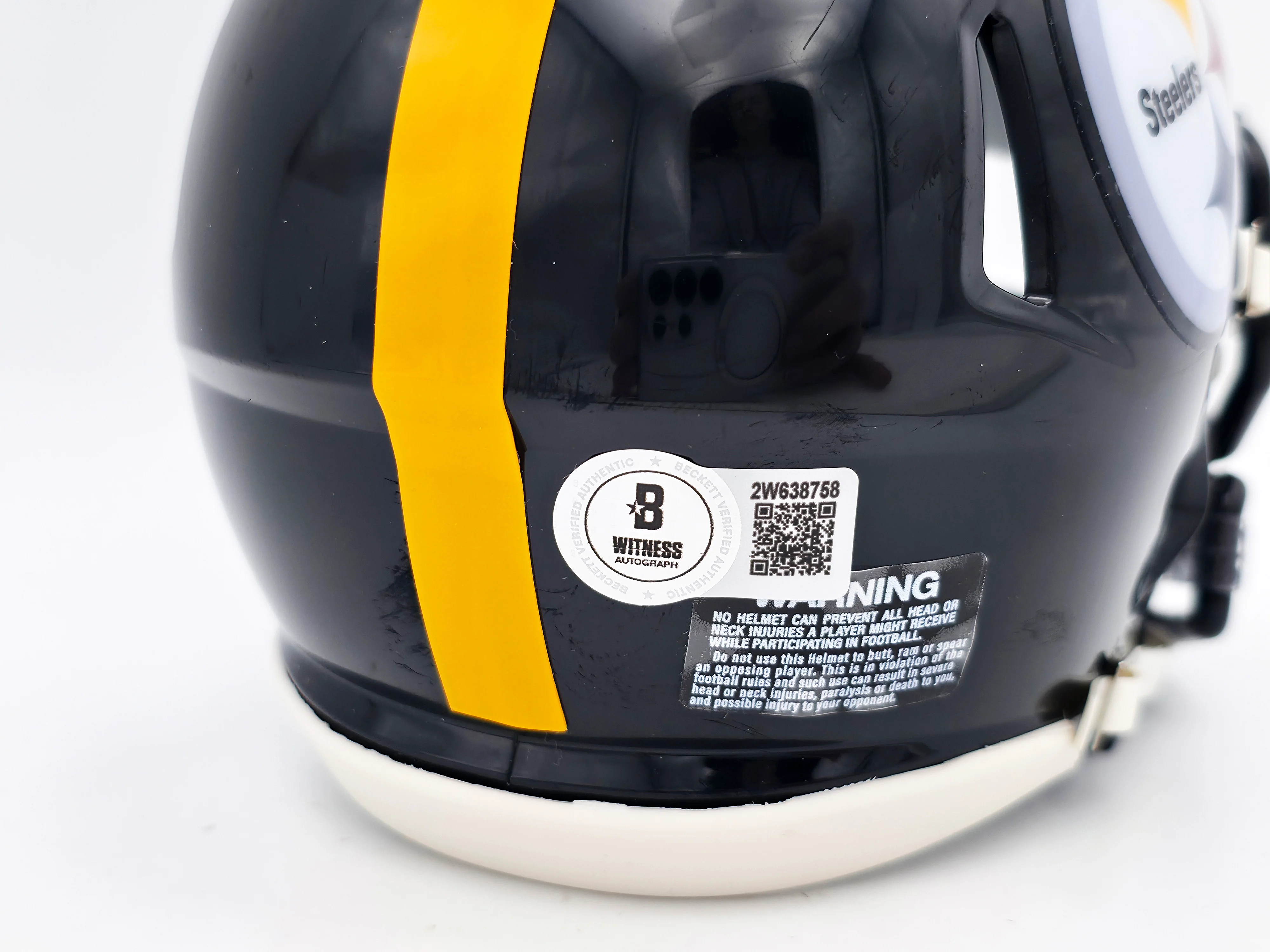Hines Ward Autographed Pittsburgh Steelers Black Speed Mini Helmet Beckett BAS Witness Stock #241386 - Image 5