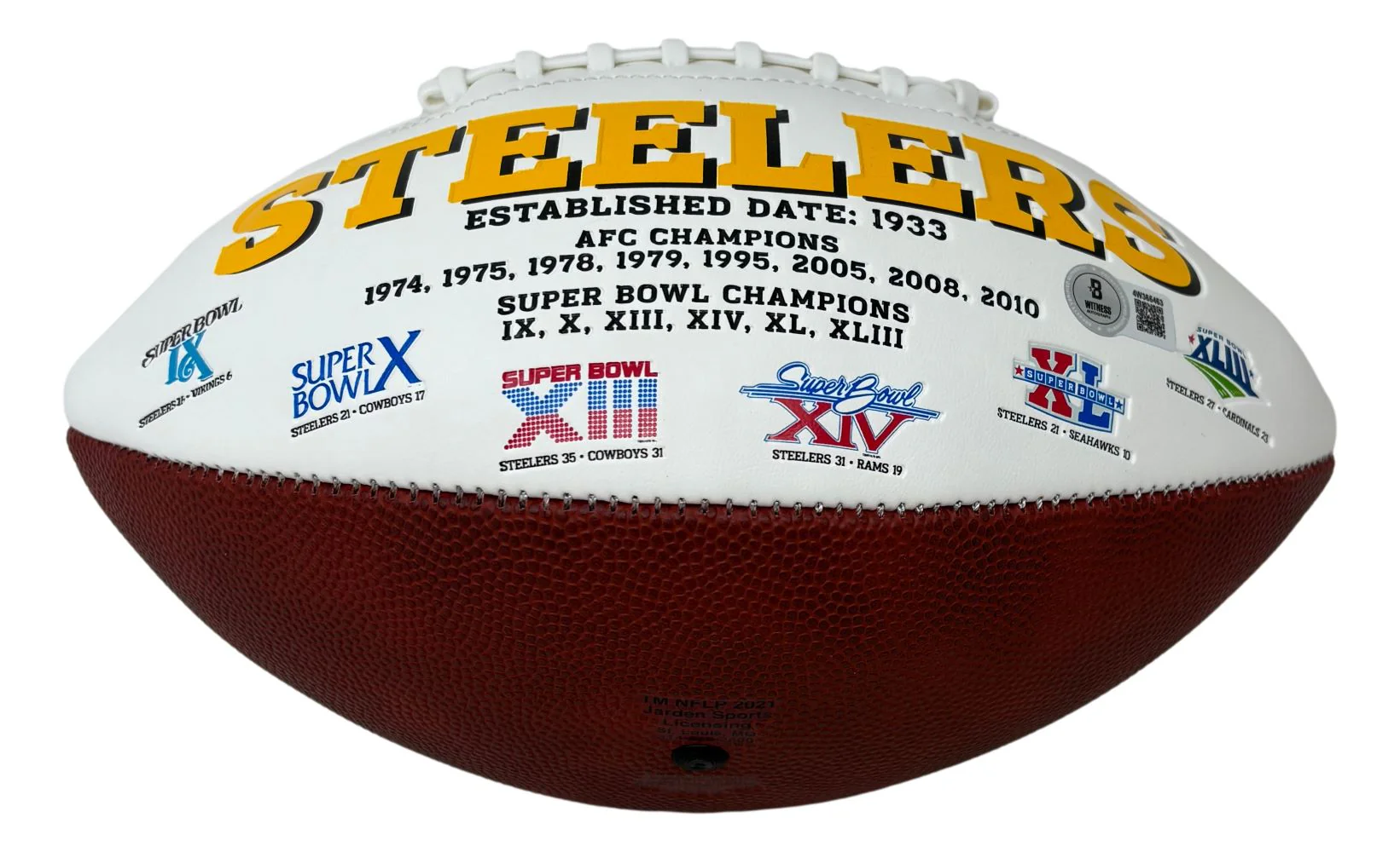Hines Ward Signed Pittsburgh Steelers Logo Football BAS - Image 2