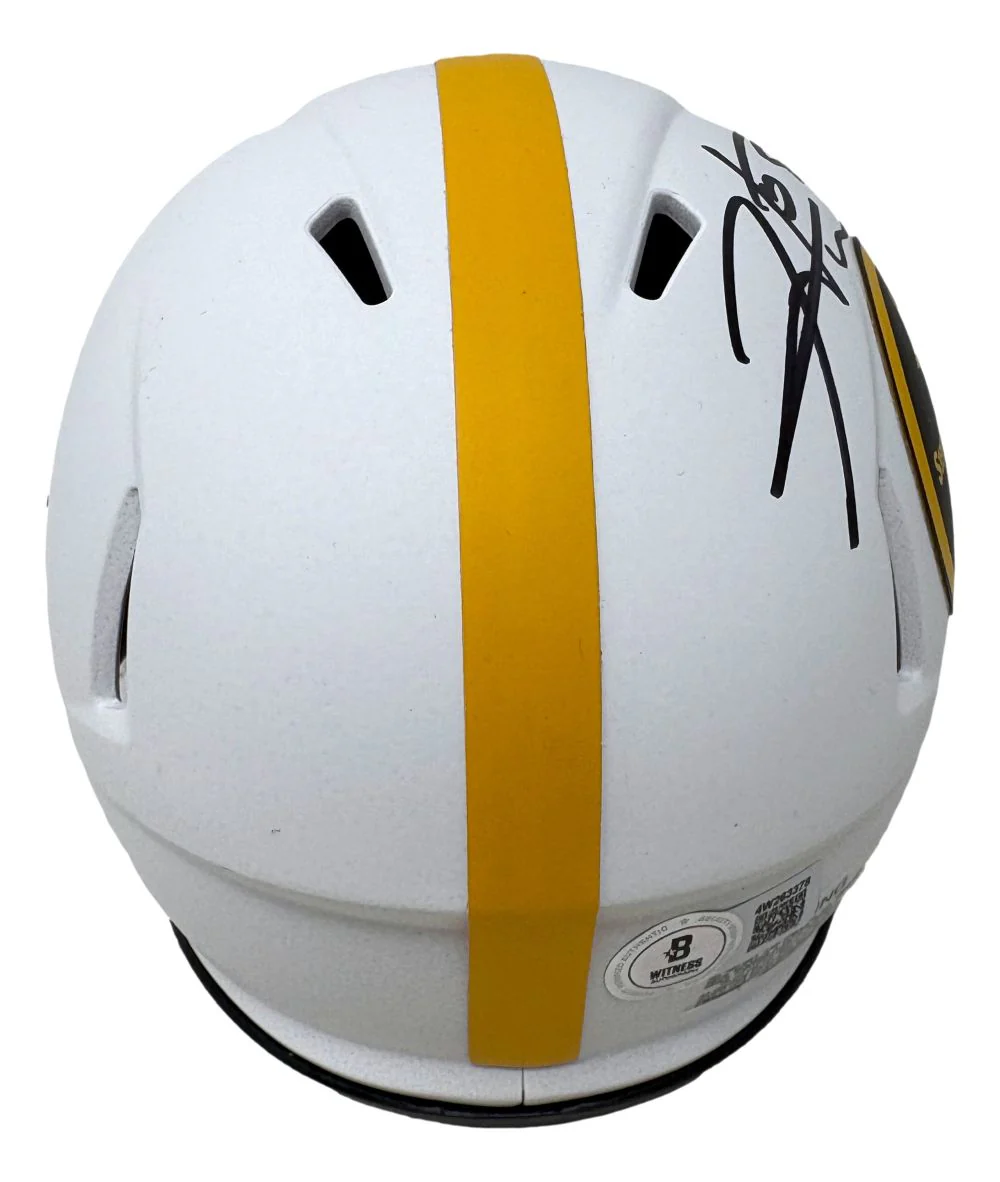 Hines Ward Signed Pittsburgh Steelers Lunar Eclipse Mini Speed Helmet BAS - Image 2