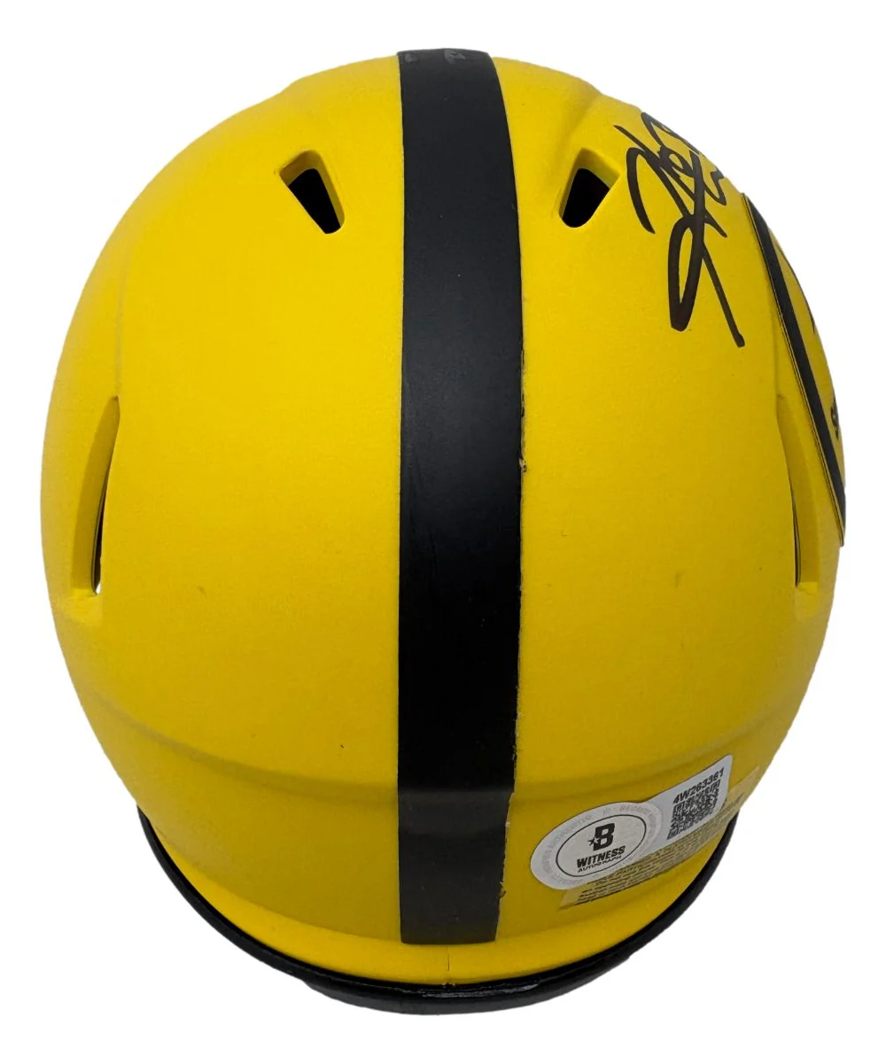 Hines Ward Signed Pittsburgh Steelers Rave Mini Speed Replica Helmet BAS - Image 2