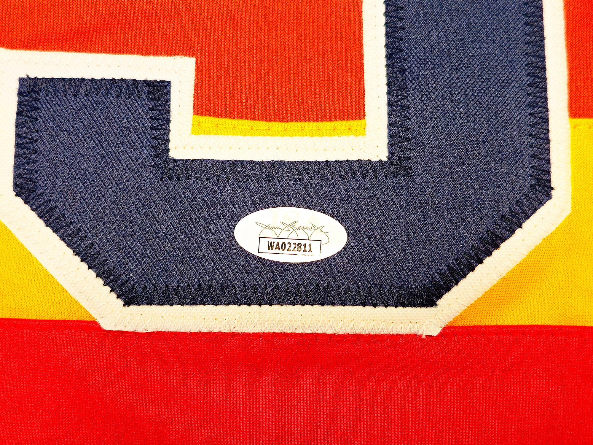 Houston Astros Jose Cruz Sr Autographed White, Orange & Yellow Baseball Jersey JSA Stock #228088 - Image 5
