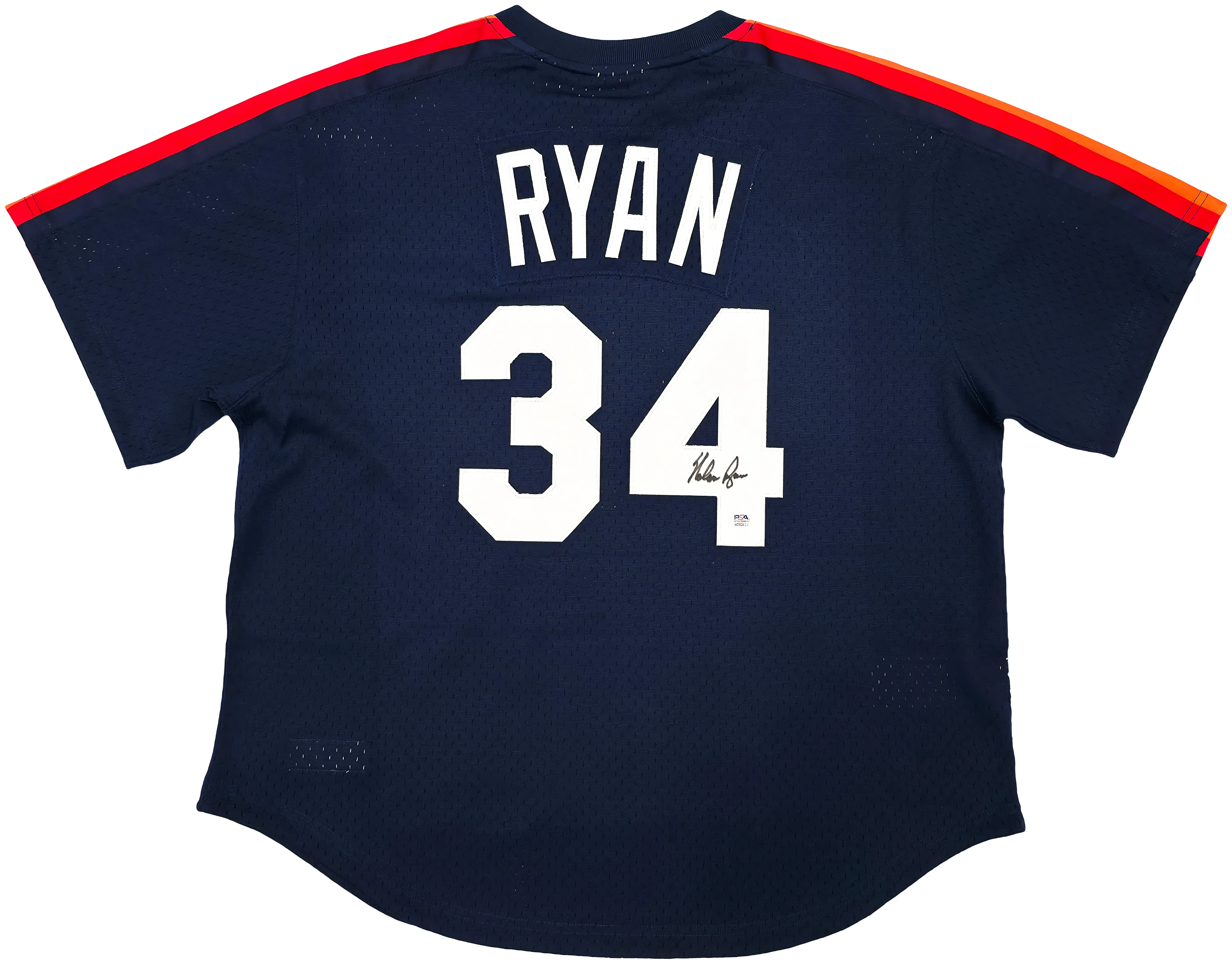 Houston Astros Nolan Ryan Autographed Blue Authentic Mitchell & Ness Cooperstown Authentic Collection Jersey Size 44 PSA/DNA ITP Stock #251009 - Image 2