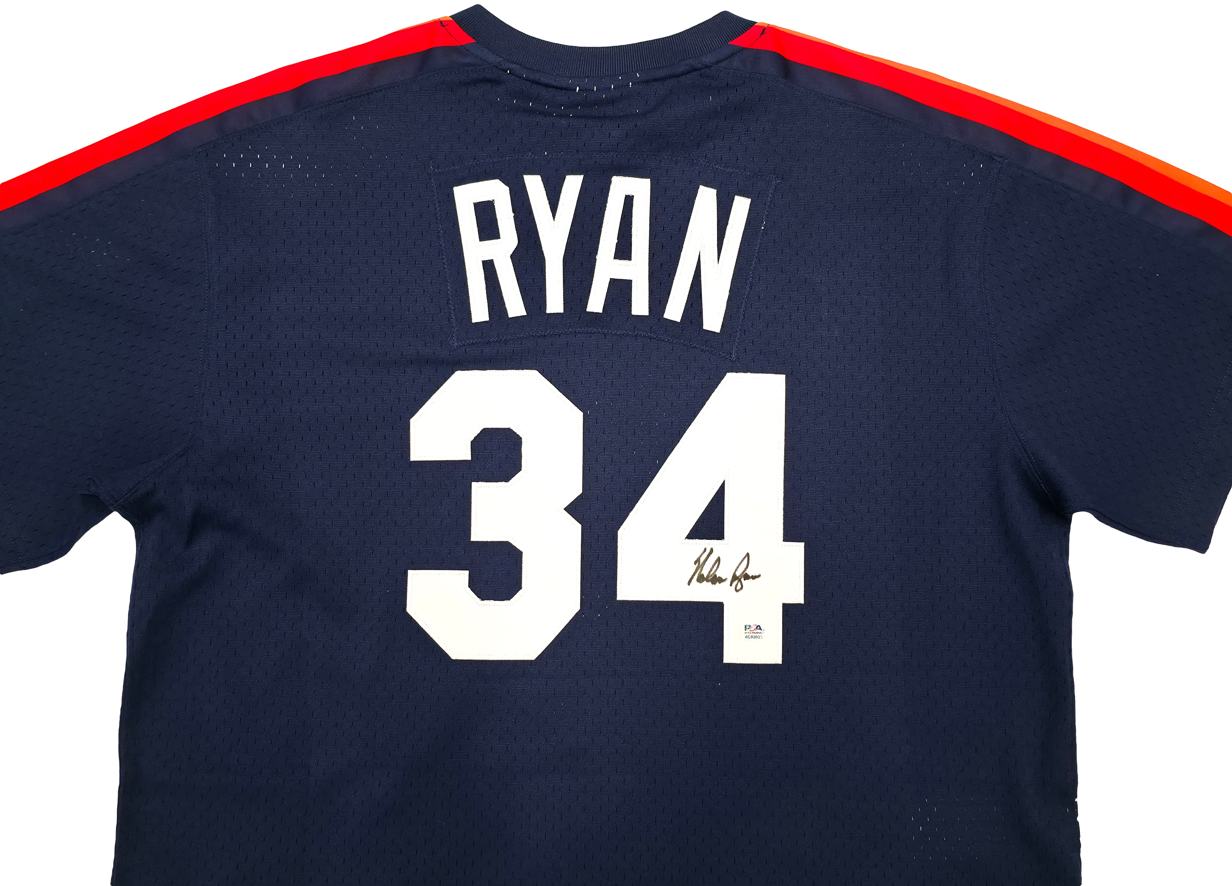 Houston Astros Nolan Ryan Autographed Blue Authentic Mitchell & Ness Cooperstown Authentic Collection Jersey Size 44 PSA/DNA ITP Stock #251009 - Image 3