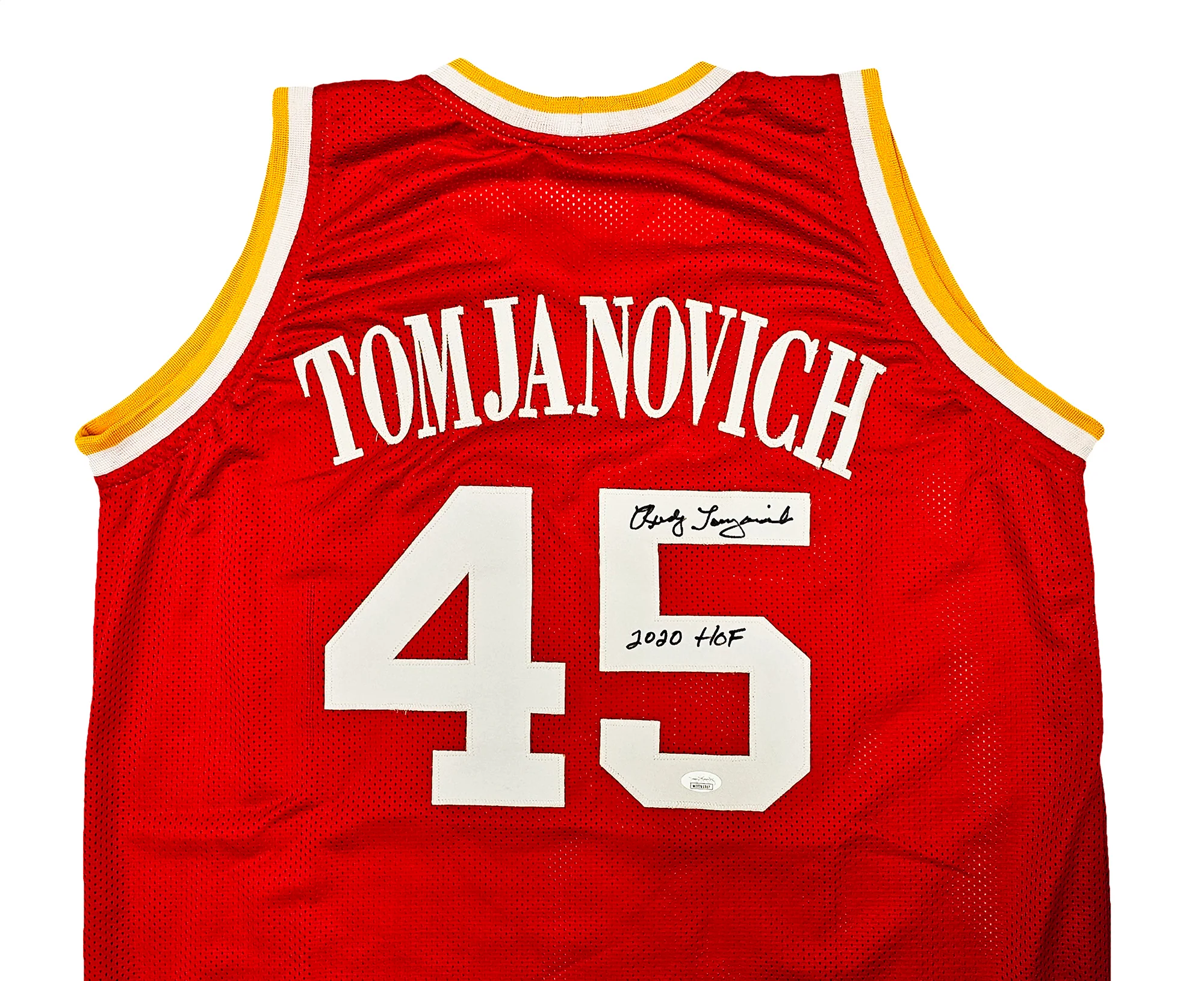 Houston Rockets Rudy Tomjanovich Autographed Red Jersey "2020 HOF" JSA Stock #215753 - Image 3
