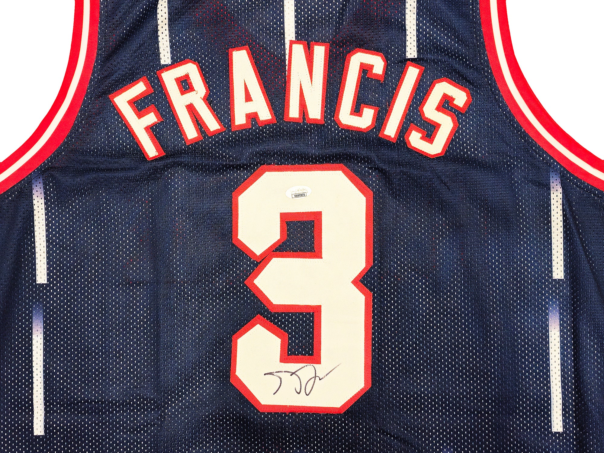 Houston Rockets Steve Francis Autographed Blue Jersey JSA Stock #228968 - Image 3