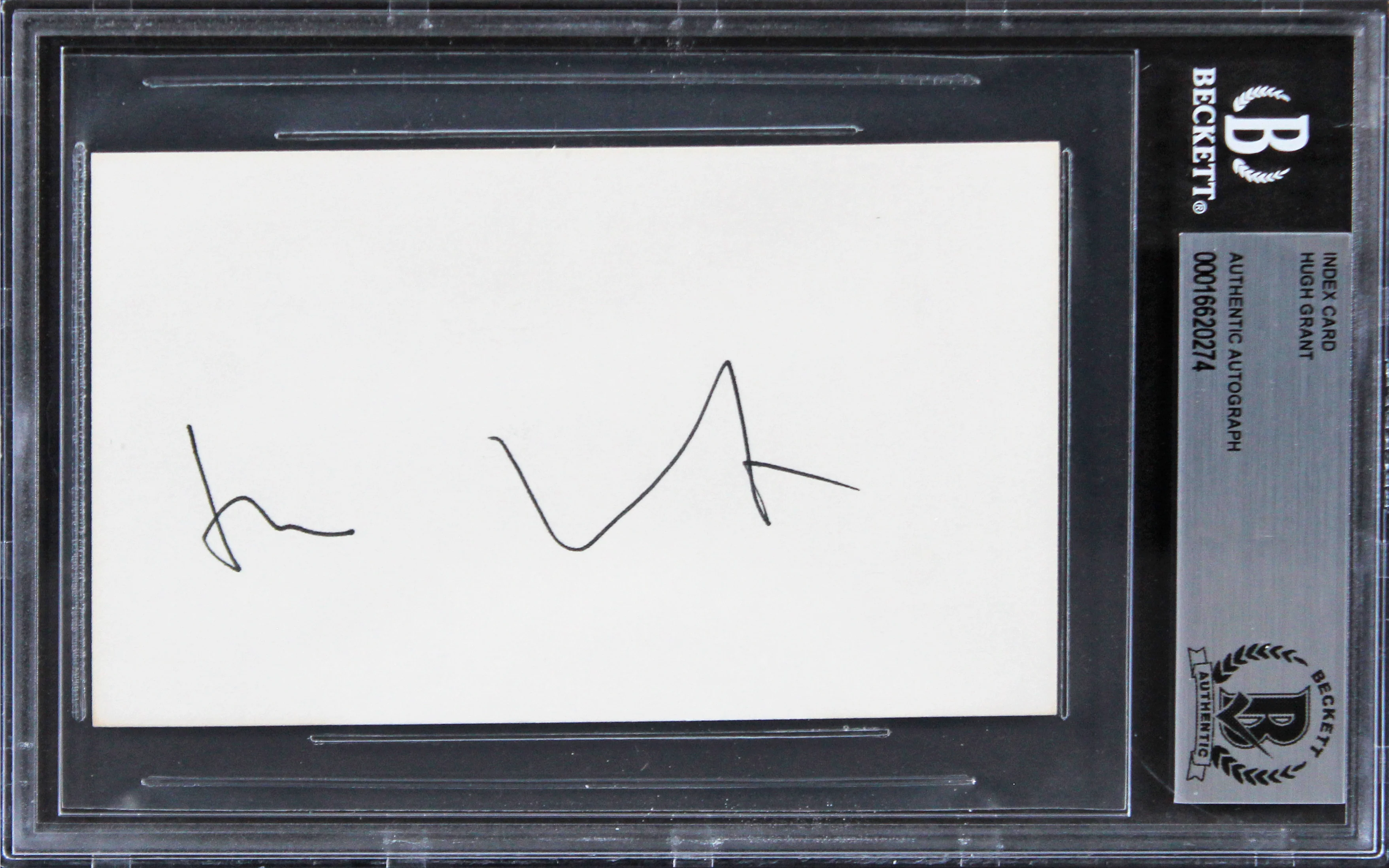 Hugh Grant Love Actually Authentic Signed 3x5 Index Card BAS Slabbed 4 - Image 2