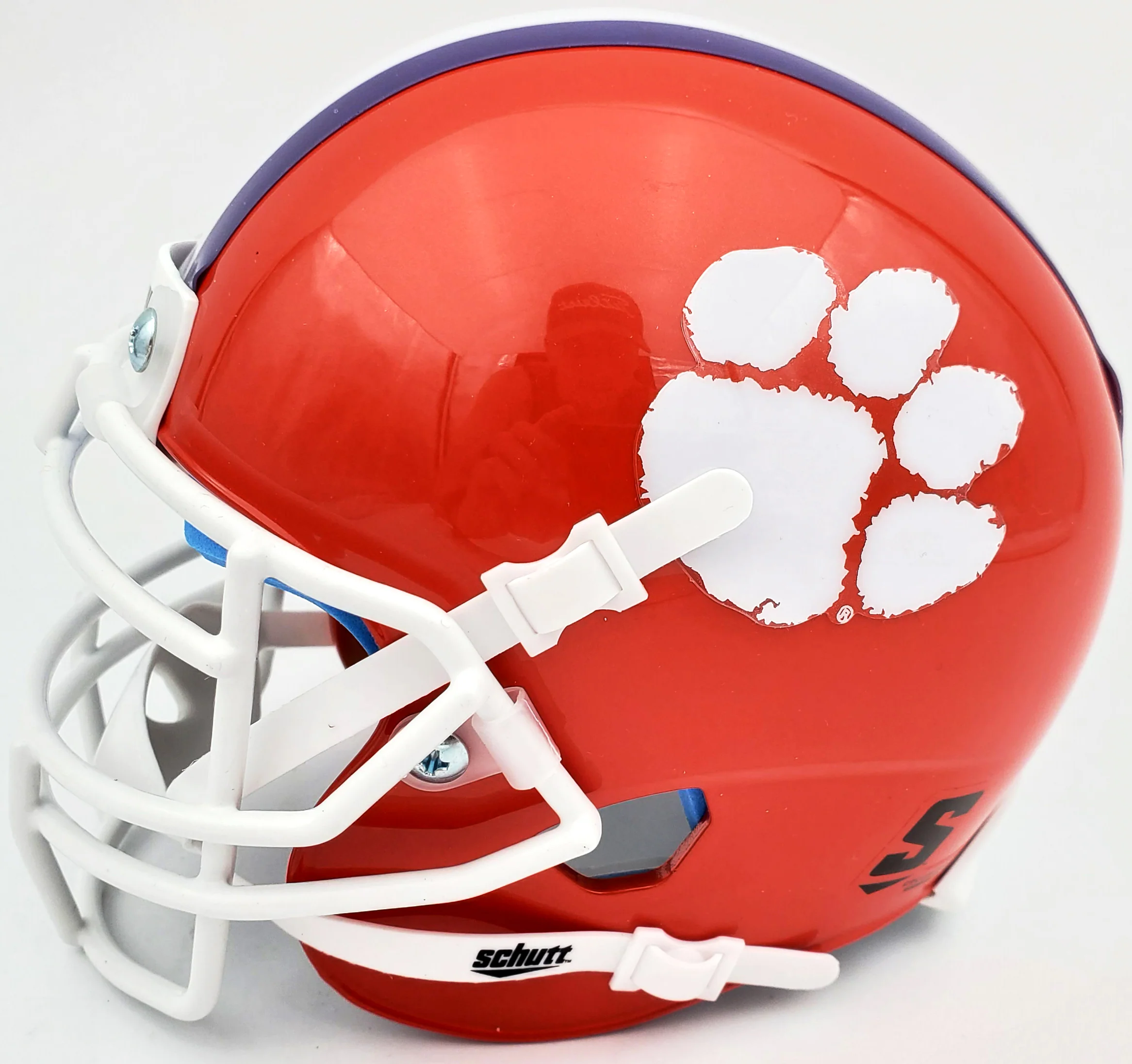 Hunter Renfrow Autographed Clemson Tigers Orange Schutt Mini Helmet Beckett BAS Stock #191545 - Image 4