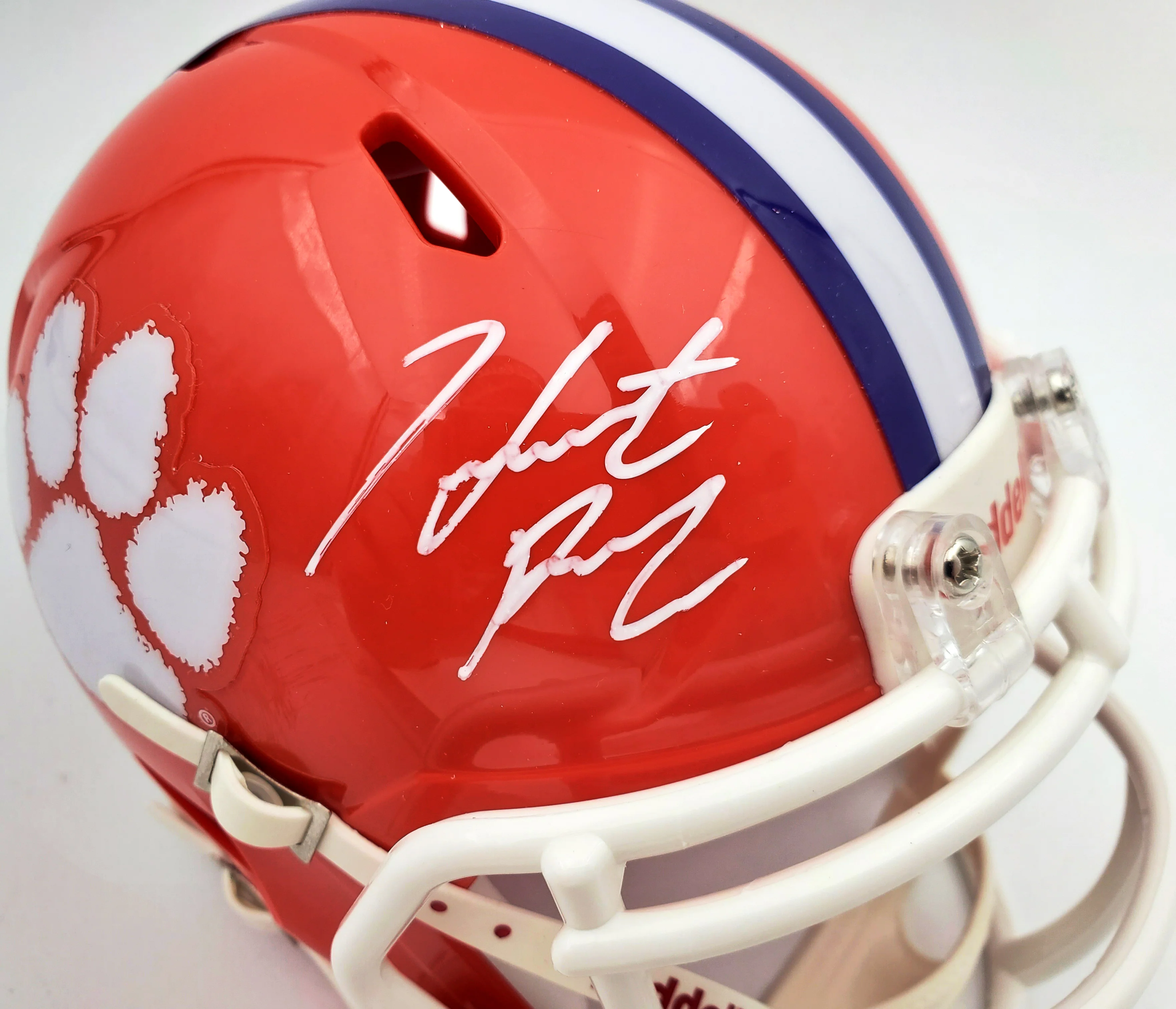 Hunter Renfrow Autographed Clemson Tigers Speed Mini Helmet Beckett BAS Stock #185724 - Image 2