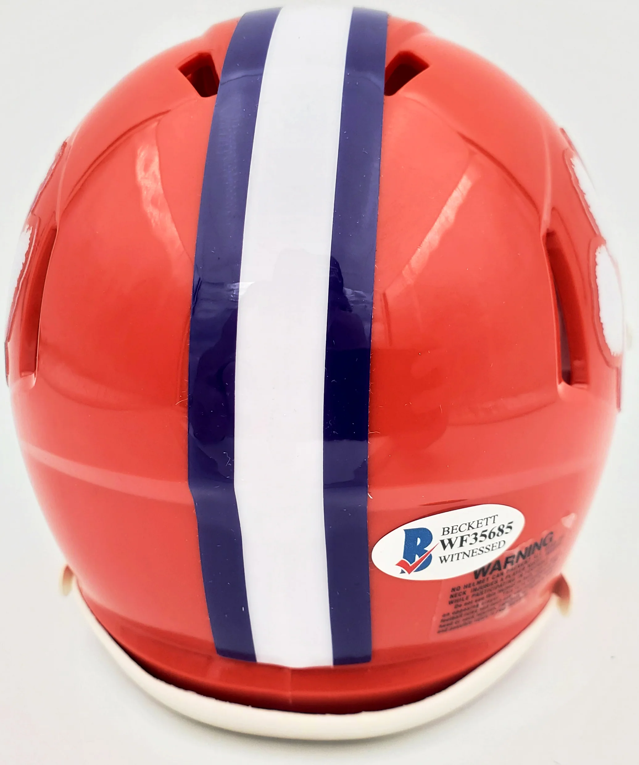 Hunter Renfrow Autographed Clemson Tigers Speed Mini Helmet Beckett BAS Stock #185724 - Image 3