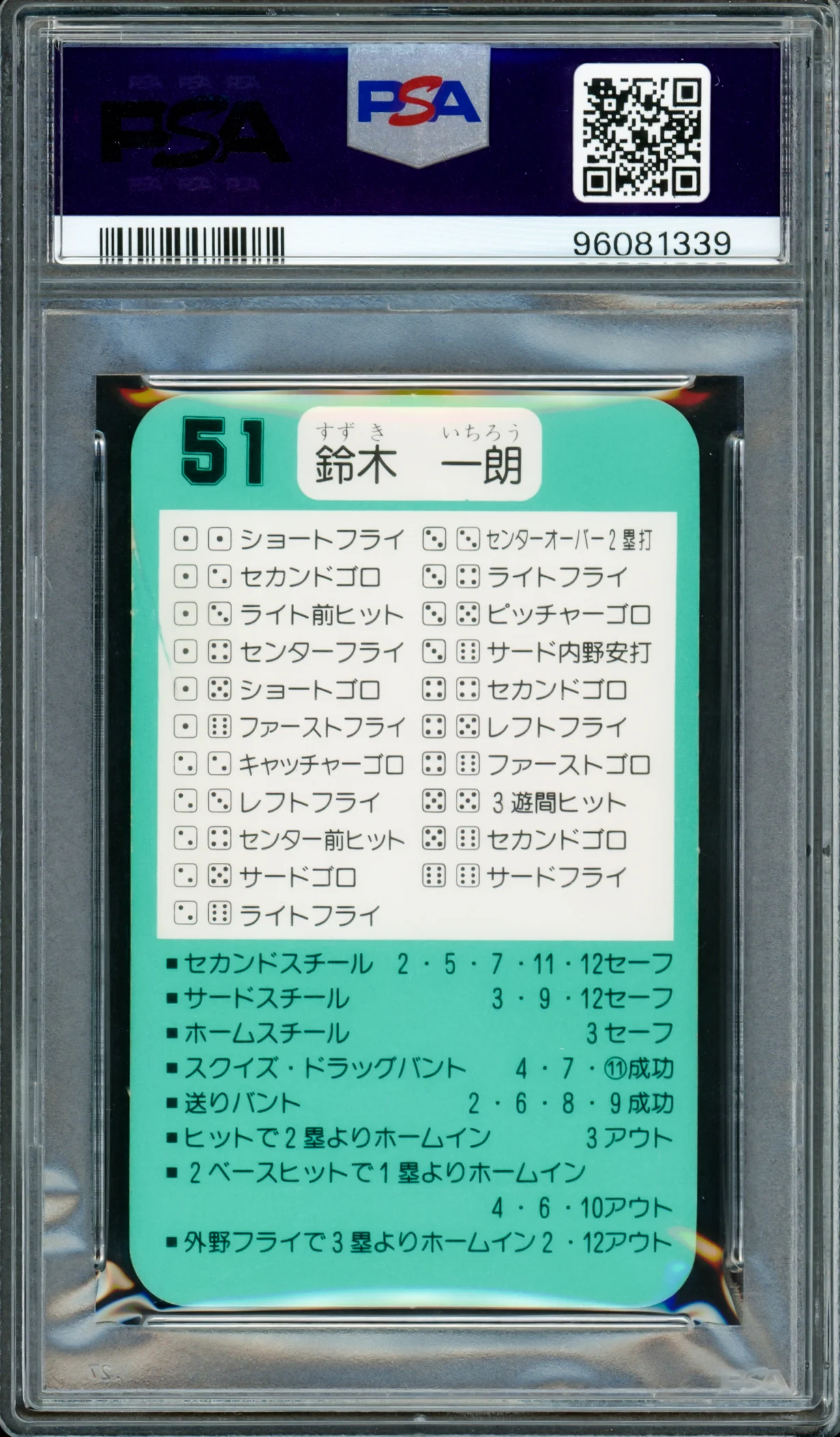 Ichiro Suzuki Autographed 1993 Takara Rookie Card #51 Orix Blue Wave PSA 5 Auto Grade Gem Mint 10 Signed In Kanji PSA/DNA #96081339 - Image 2