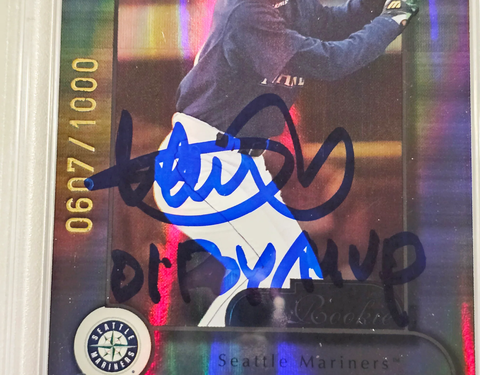 Ichiro Suzuki Autographed 2001 Donruss Elite Rookie Card #195 Seattle Mariners Auto Grade Gem Mint 10 "01 ROY/MVP" #607/1000 PSA/DNA #69274573 - Image 3