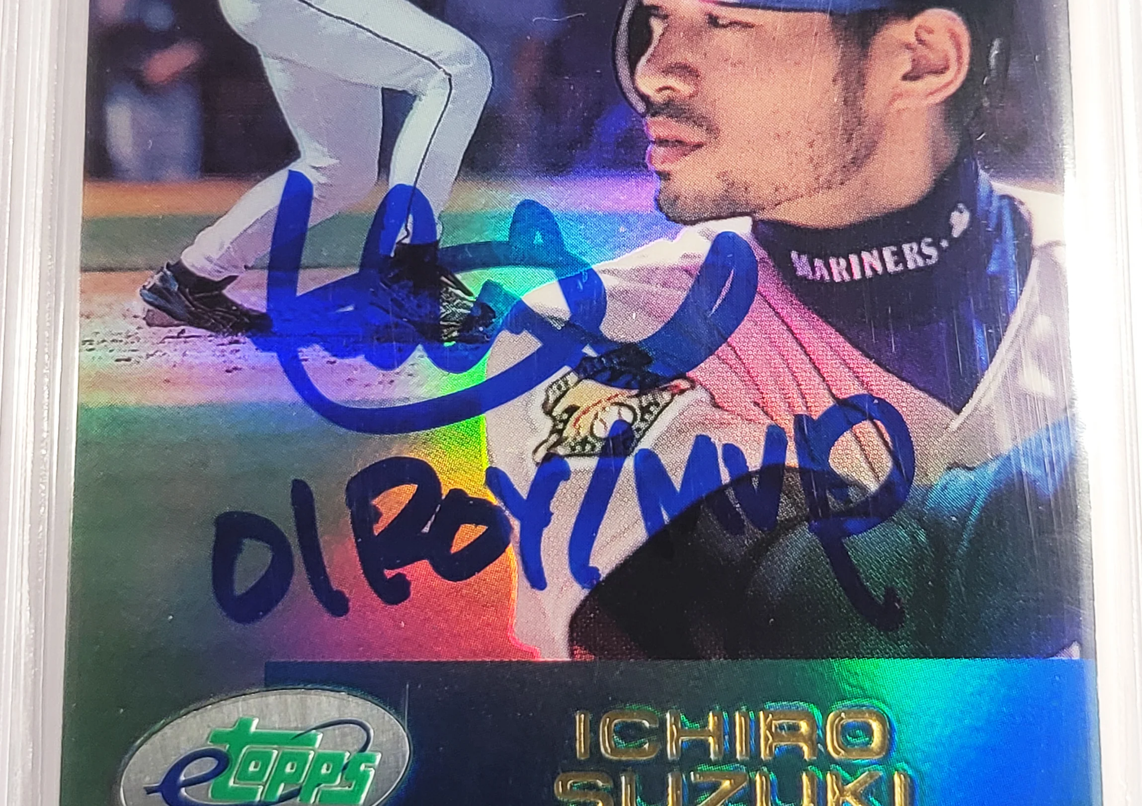 Ichiro Suzuki Autographed 2001 eTopps Rookie Card #100 Seattle Mariners Auto Grade Gem Mint 10 01 ROY/MVP Beckett BAS #14129125 - Image 3