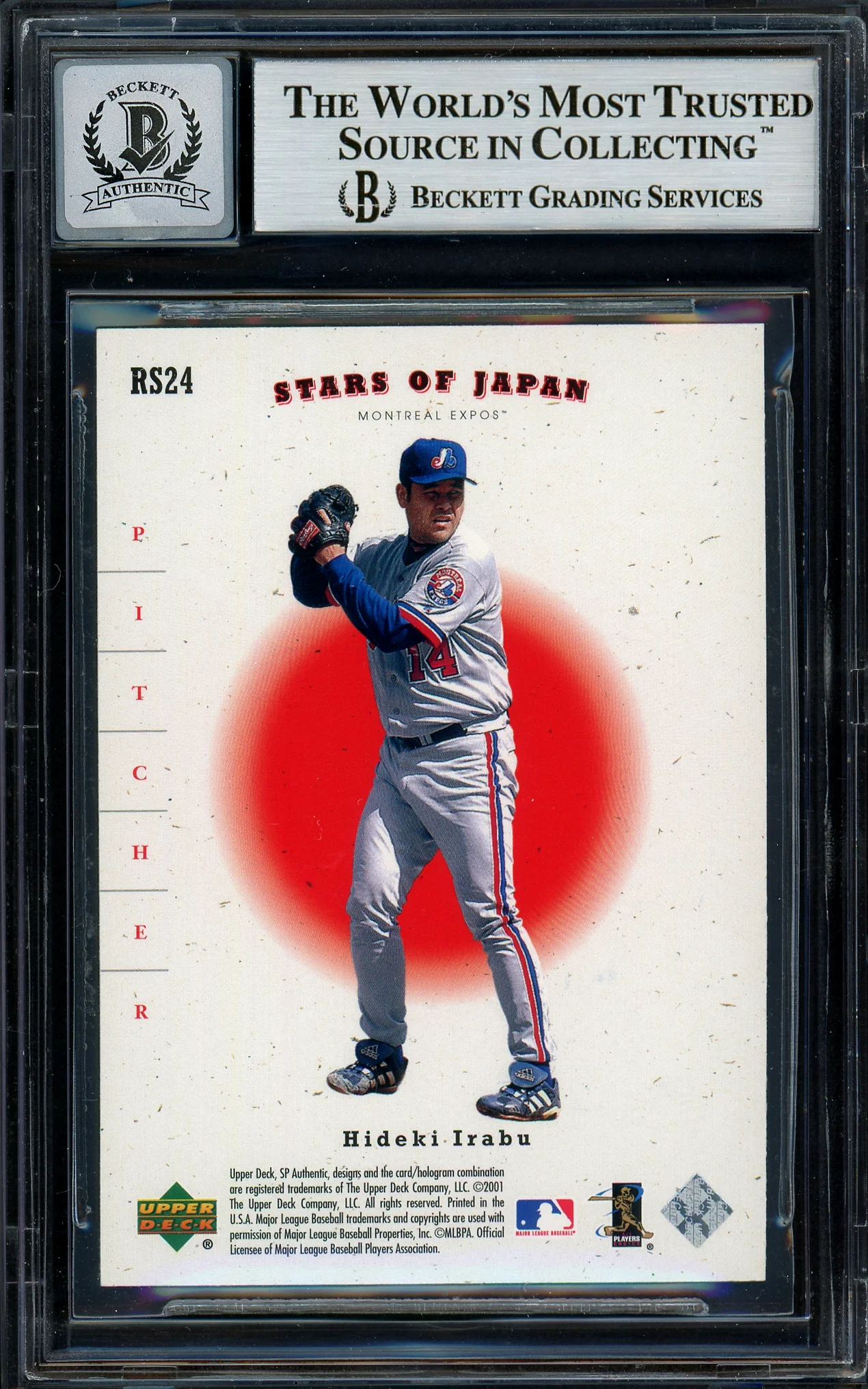 Ichiro Suzuki Autographed 2001 SP Authentic Stars of Japan Rookie Card #RS24 Seattle Mariners Auto Grade Gem Mint 10 Beckett BAS #13018491 - Image 2