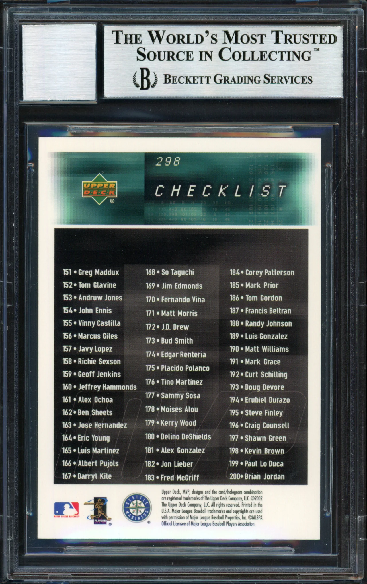 Ichiro Suzuki Autographed 2002 Upper Deck MVP Card #298 Seattle Mariners Auto Grade 10 Beckett BAS #12491225 - Image 2