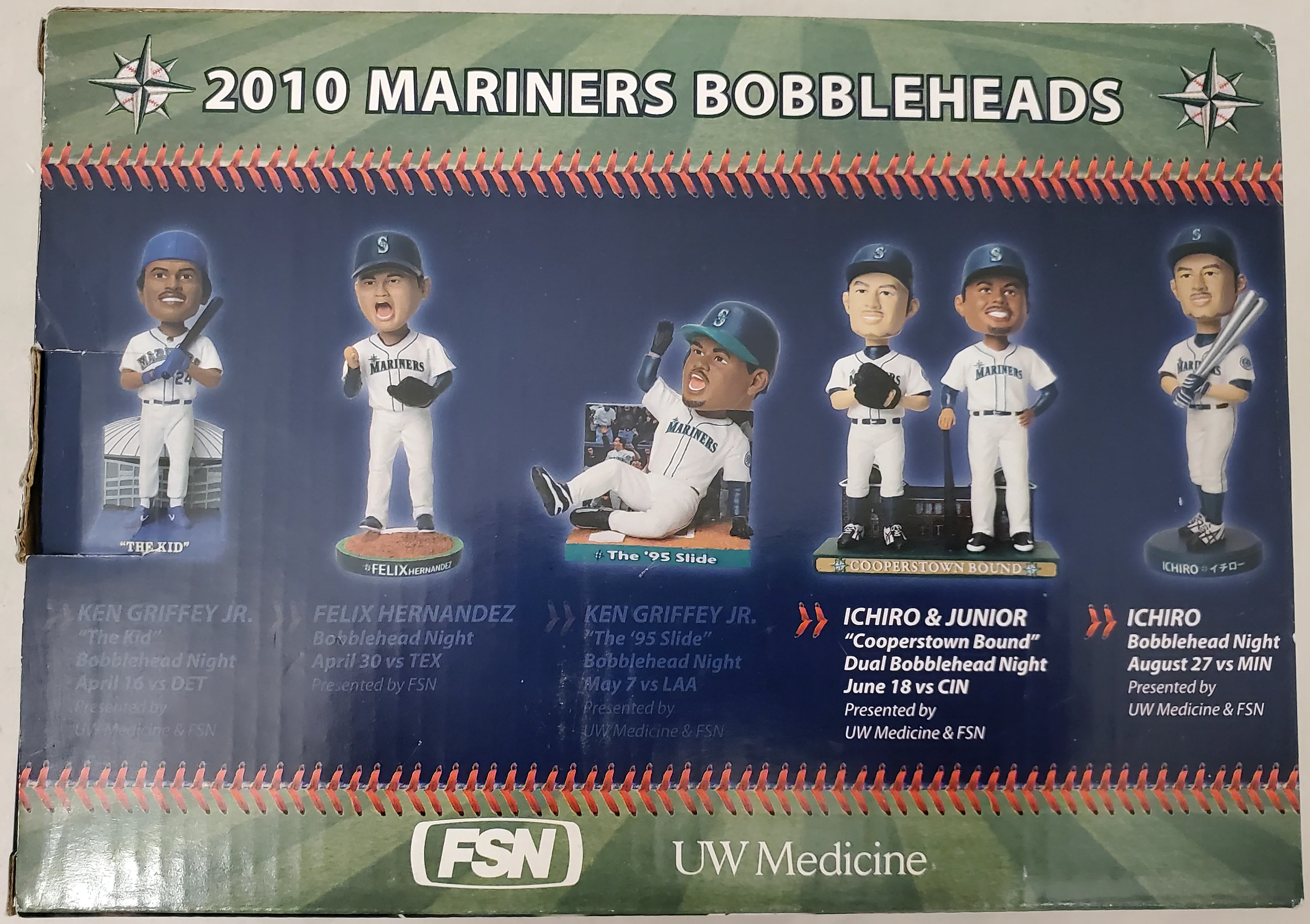 Ichiro Suzuki Autographed 2010 Cooperstown Bound With Ken Griffey Jr. Bobblehead Box Seattle Mariners IS Holo SKU #193664 - Image 3