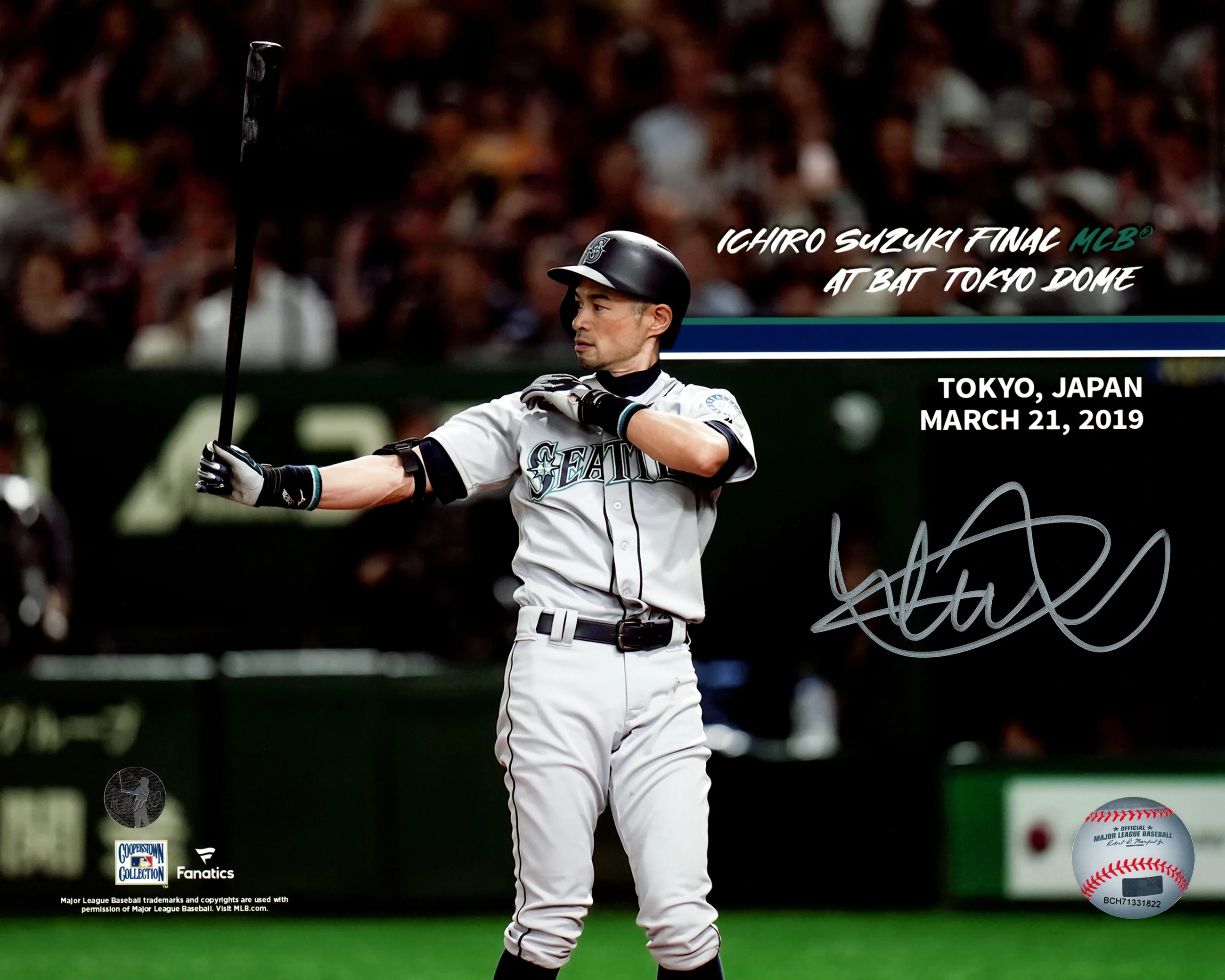 Ichiro Suzuki Autographed Framed 8x10 Photo Seattle Mariners Tokyo Dome Last Game IS Holo Stock #254275 - Image 2