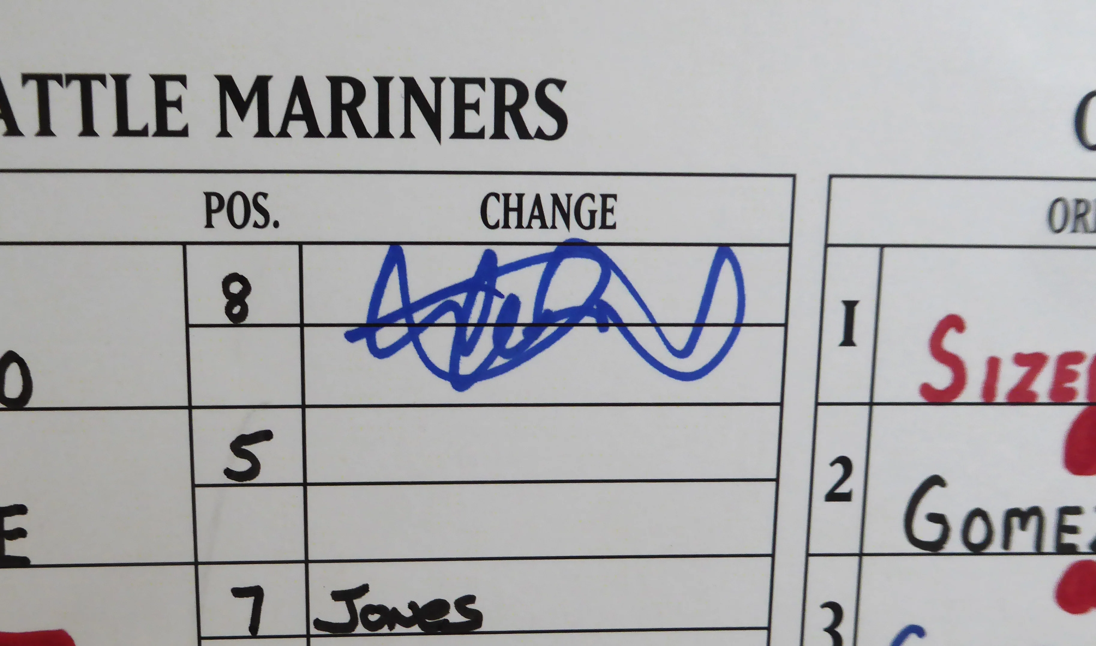 Ichiro Suzuki Autographed Game Used Lineup Card Seattle Mariners September 27, 2007 IS Holo SKU #214133 - Image 3