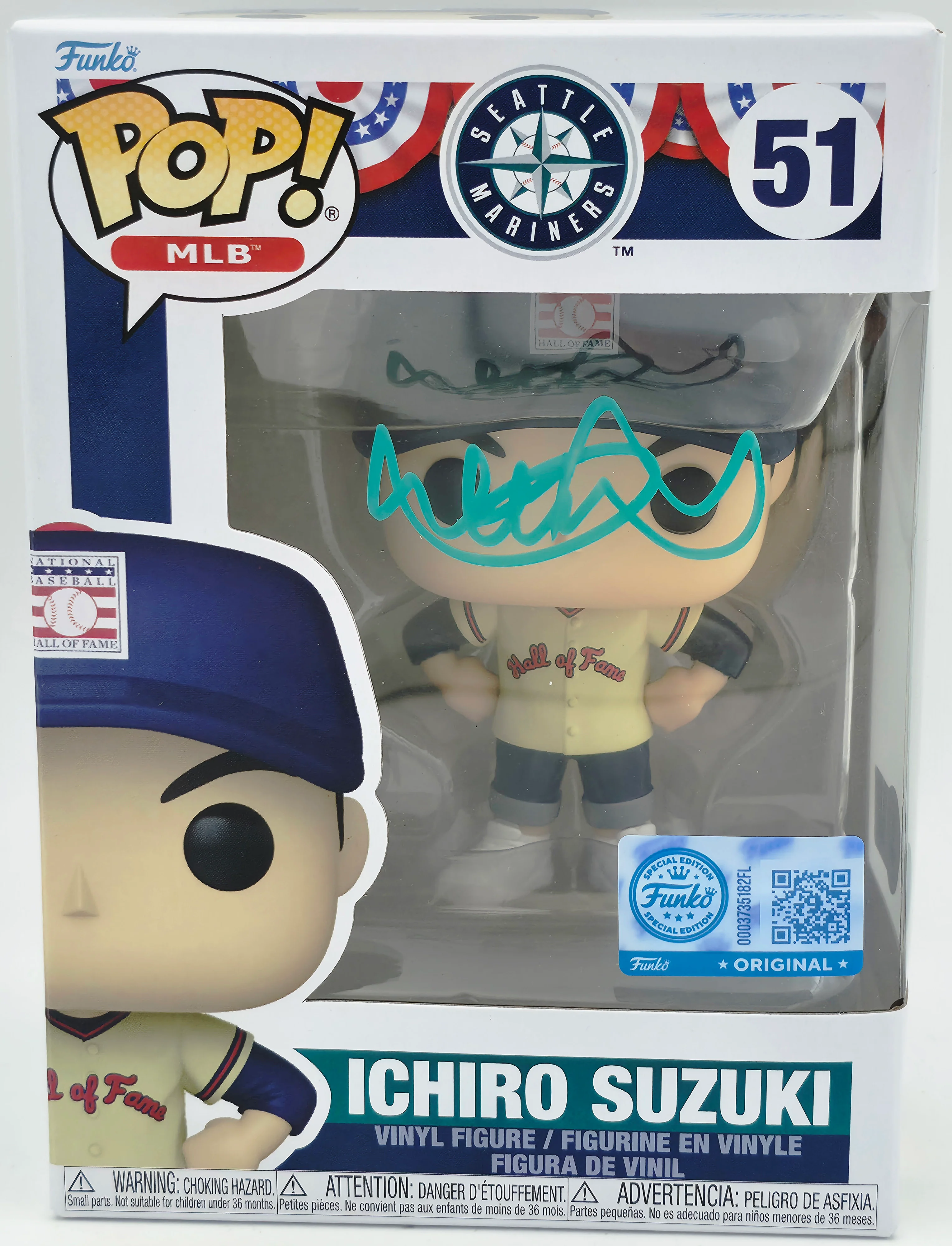 Ichiro Suzuki Autographed Hall of Fame Funko Pop #51 Seattle Mariners IS Holo & Beckett BAS Witness Stock #254342 - Image 2