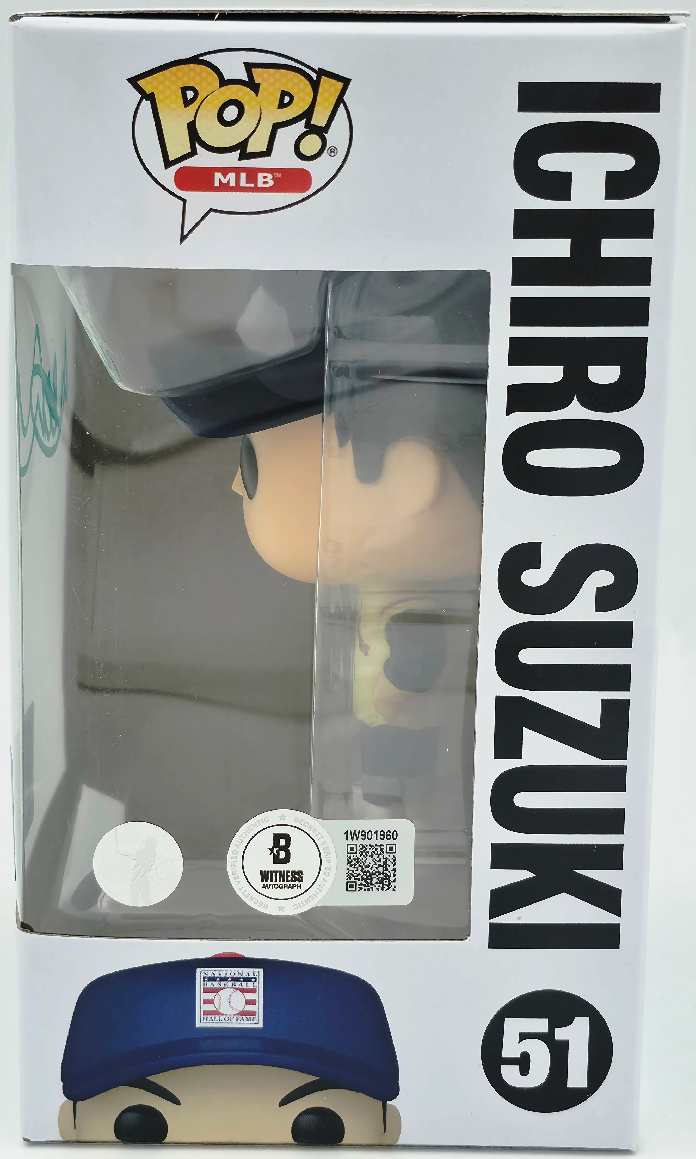 Ichiro Suzuki Autographed Hall of Fame Funko Pop #51 Seattle Mariners IS Holo & Beckett BAS Witness Stock #254342 - Image 4