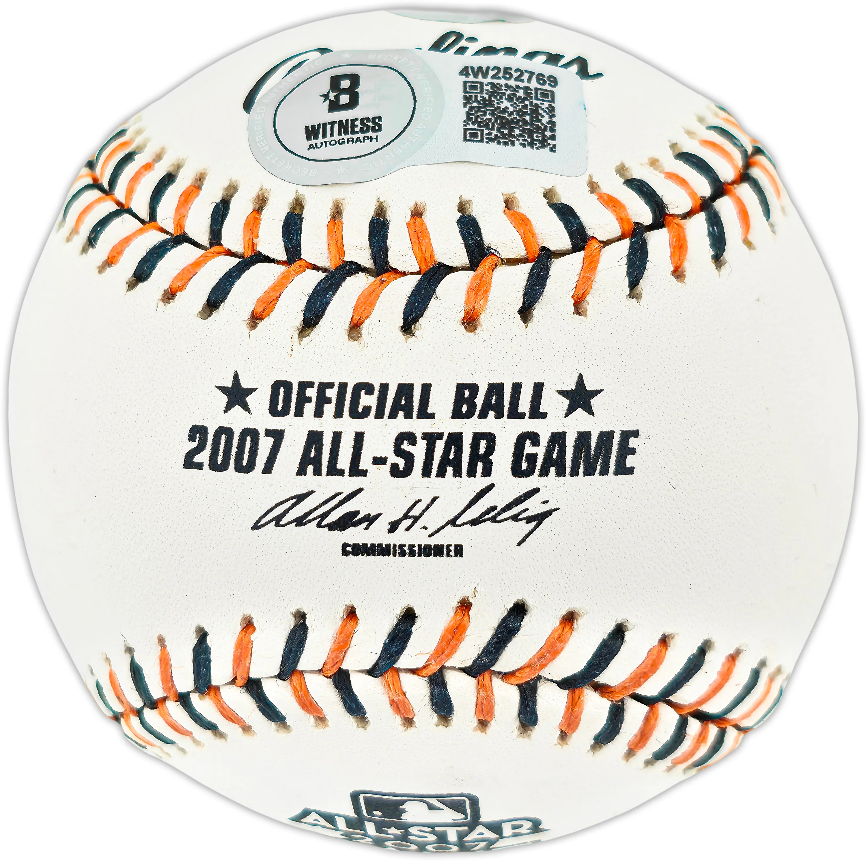 Ichiro Suzuki Autographed Official 2007 All Star Game Logo Baseball Seattle Mariners Beckett BAS Witness #4W252769 - Image 2