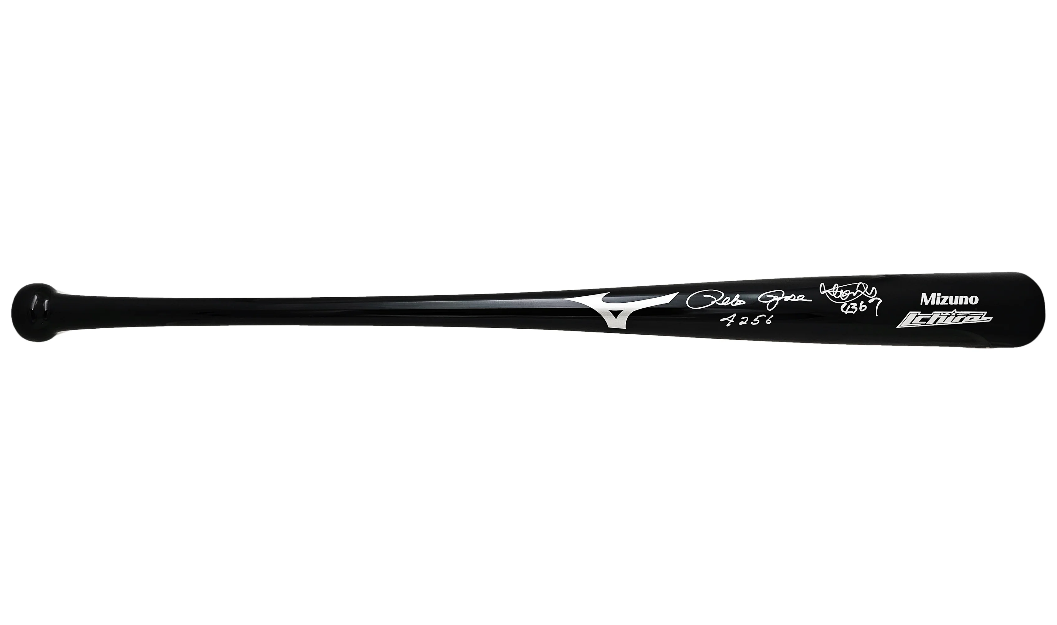 Ichiro Suzuki & Pete Rose Autographed Black Mizuno Player Model Bat Seattle Mariners "Hits" PR Holo & IS Holo Stock #212164 - Image 3