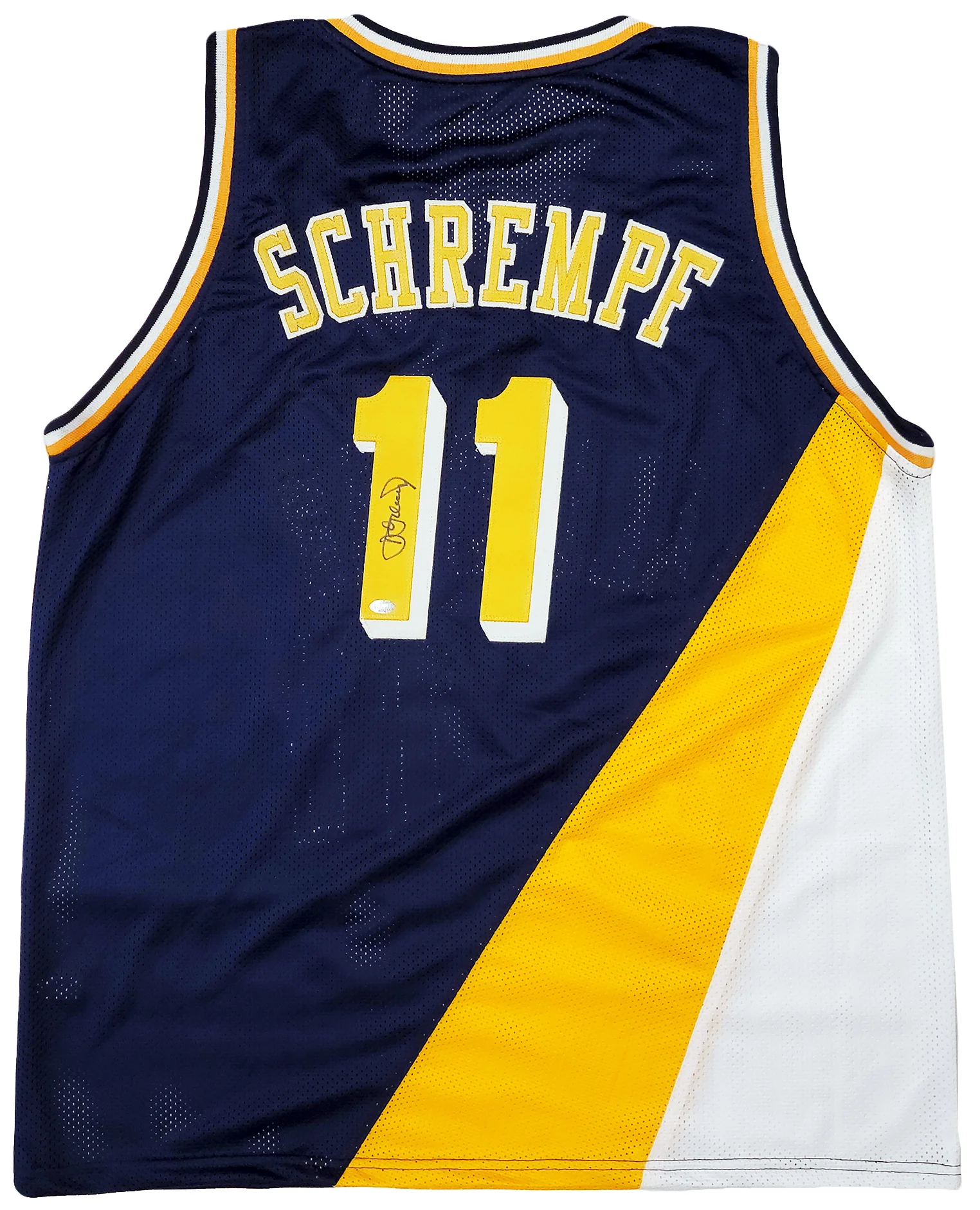 Indiana Pacers Detlef Schrempf Autographed Blue Jersey MCS Holo Stock #202425 - Image 2