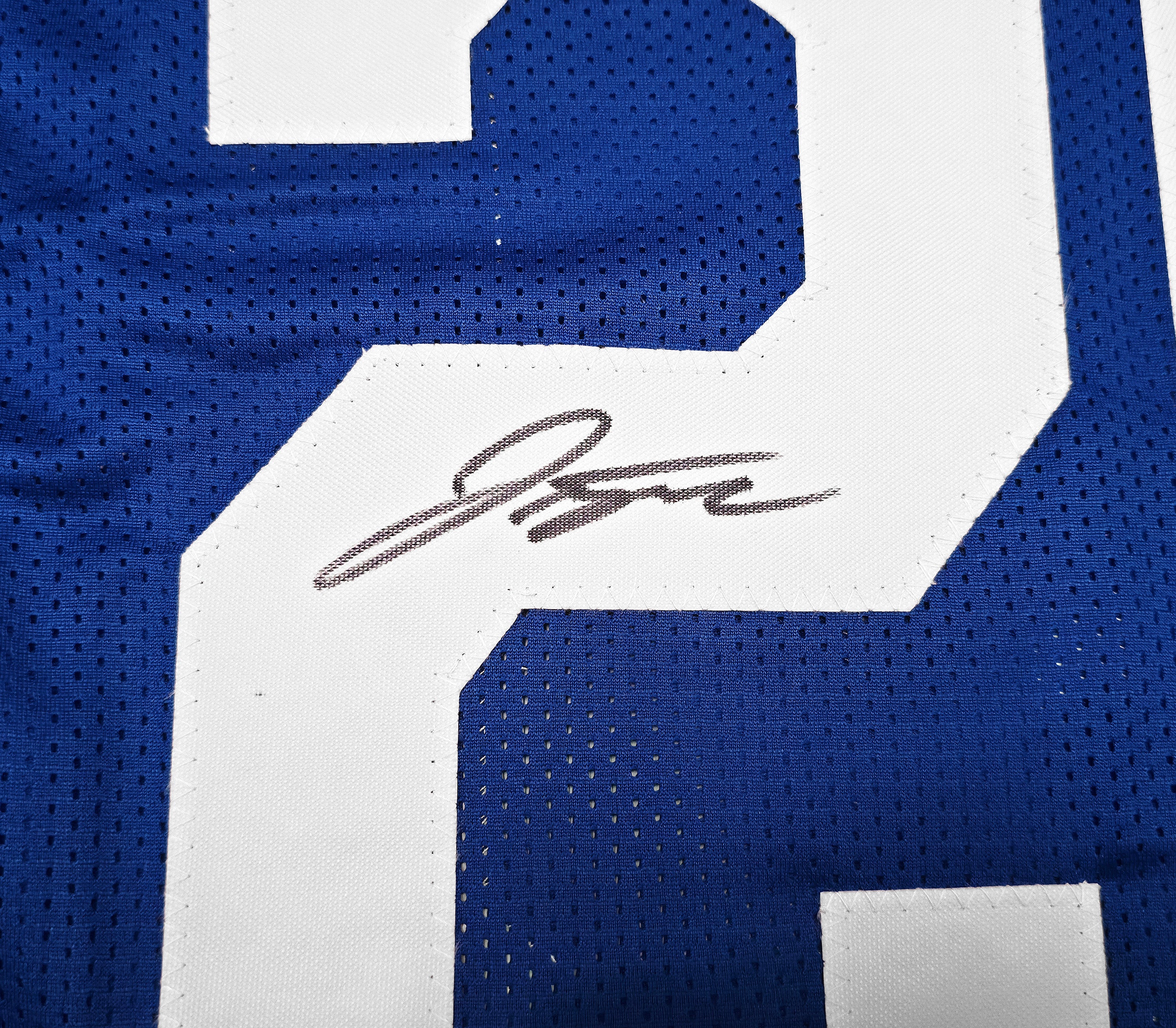 Indianapolis Colts Jonathan Taylor Autographed Blue Jersey Beckett BAS Witness Stock #256838 - Image 4