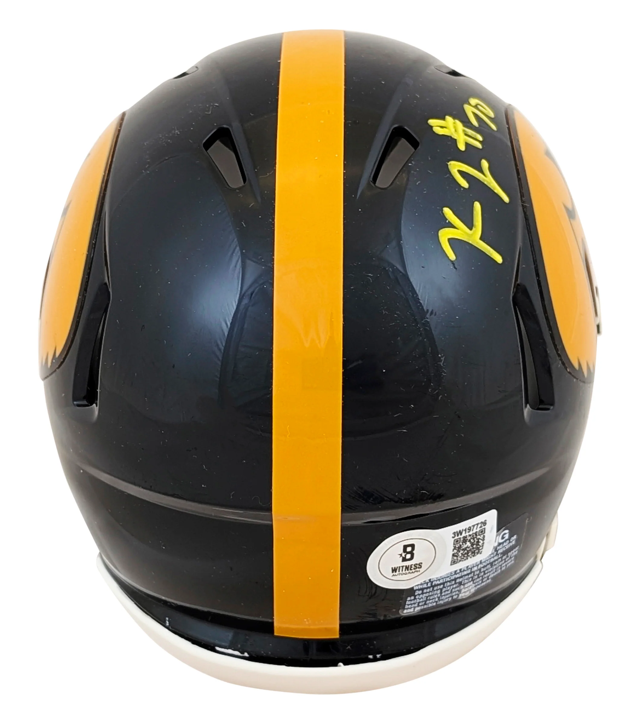 Iowa Kaleb Johnson Authentic Signed Case Mini Helmet W/ Case BAS Witnessed - Image 4