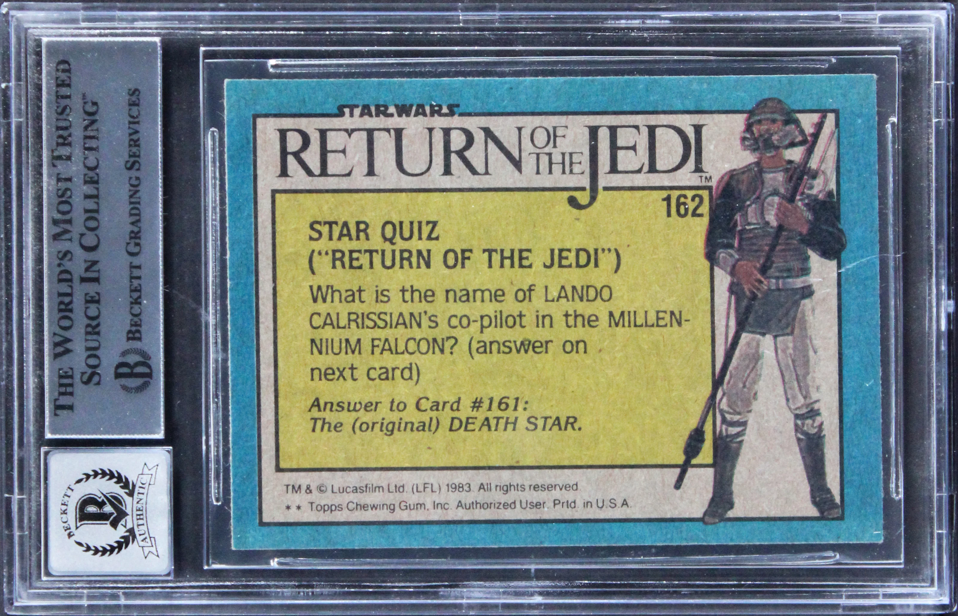 Ira Keeler Signed 1983 Star Wars ROTJ #162 Card Auto Grade 10! BAS Slabbed - Image 3