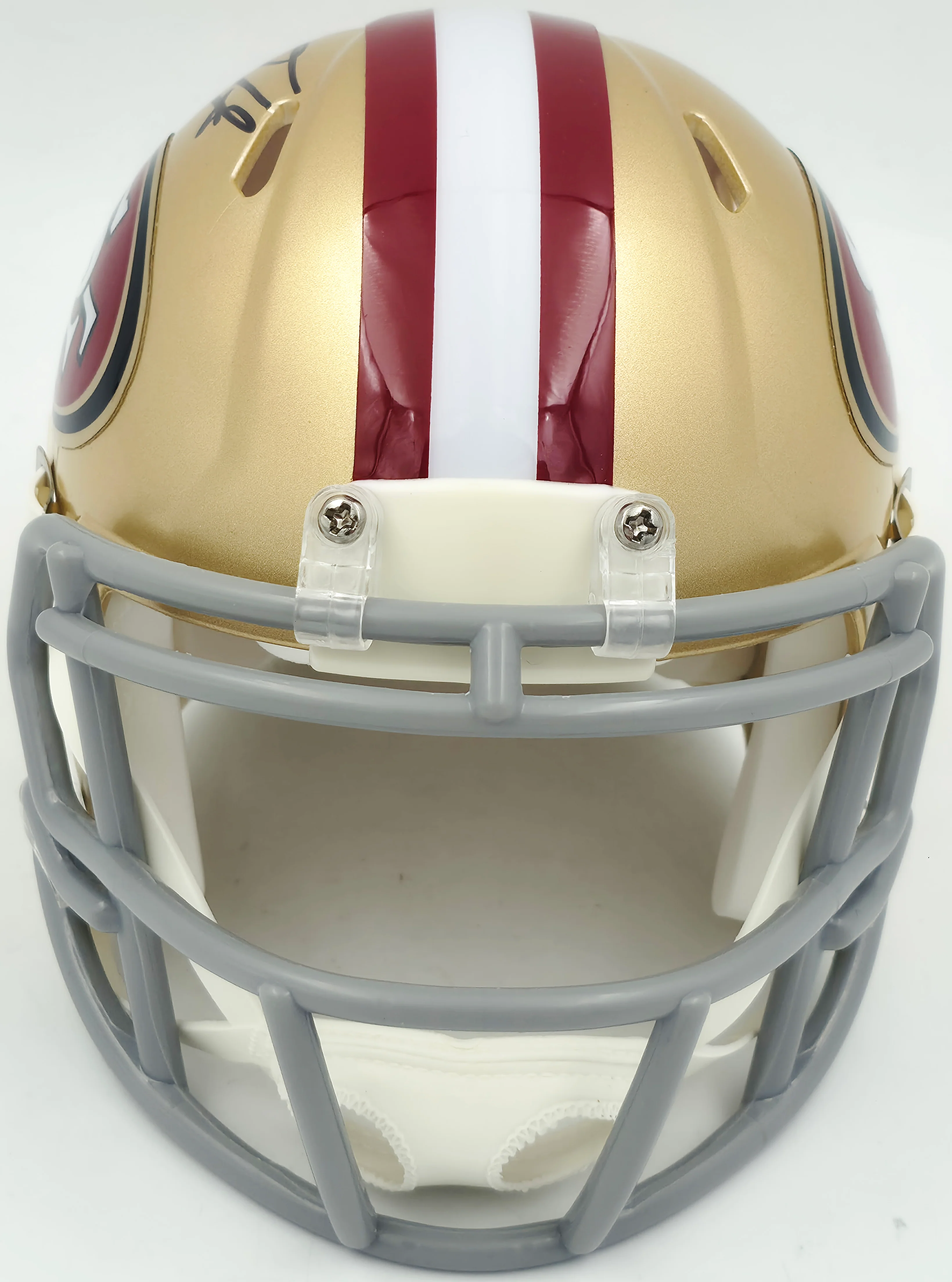 Isaac Guerendo Autographed San Francisco 49ers Gold Speed Mini Helmet Beckett BAS Witness Stock #253314 - Image 3