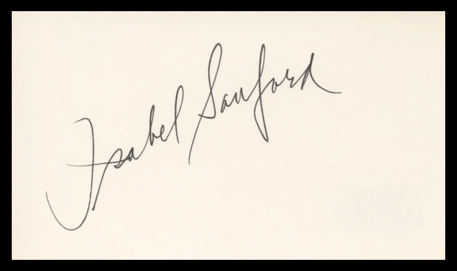 Isabel Sanford The Jeffersons Authentic Signed 3x5 Index Card BAS #BV02119
