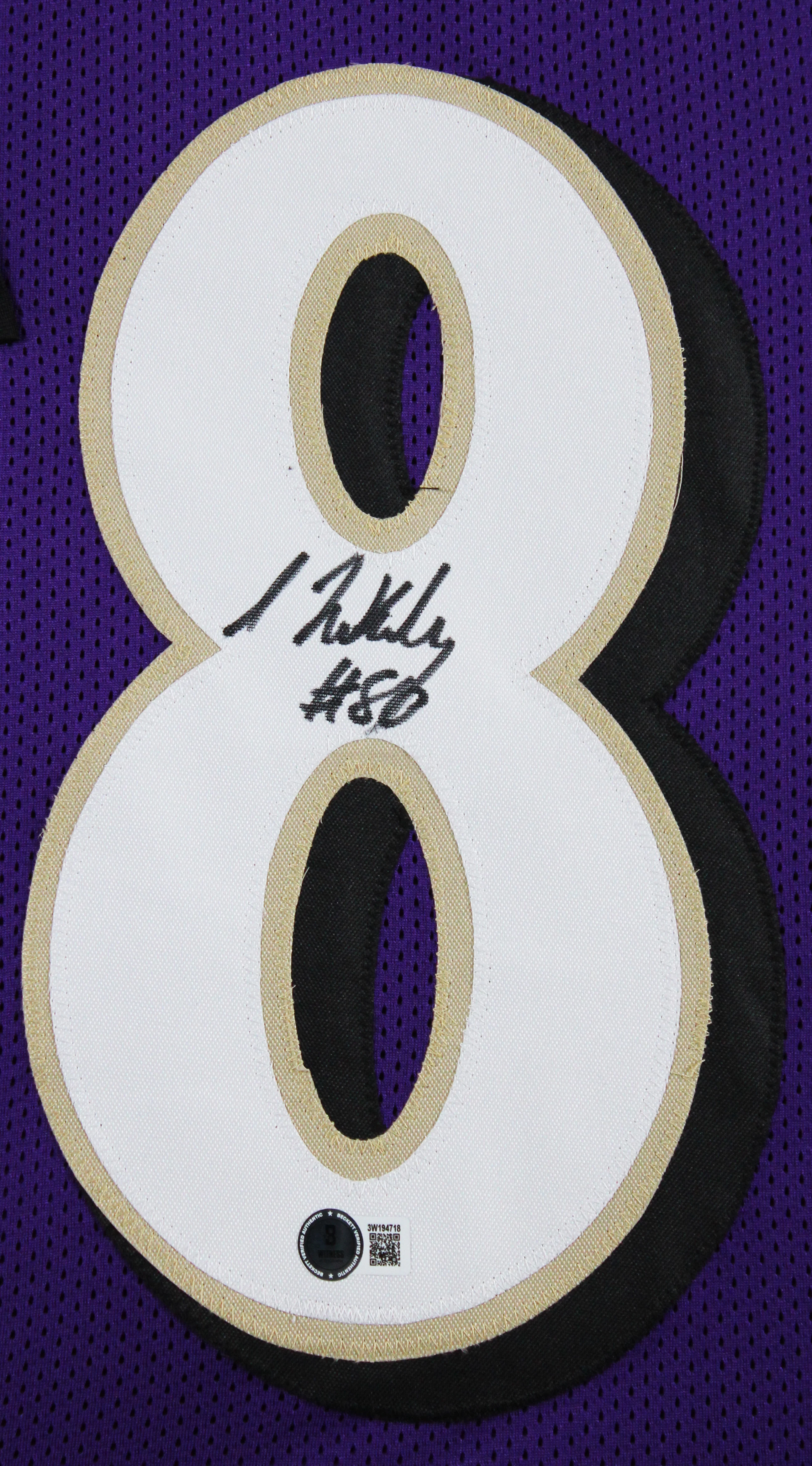 Isaiah Likely Authentic Signed Purple Pro Style Framed Jersey BAS Witnessed - Image 3