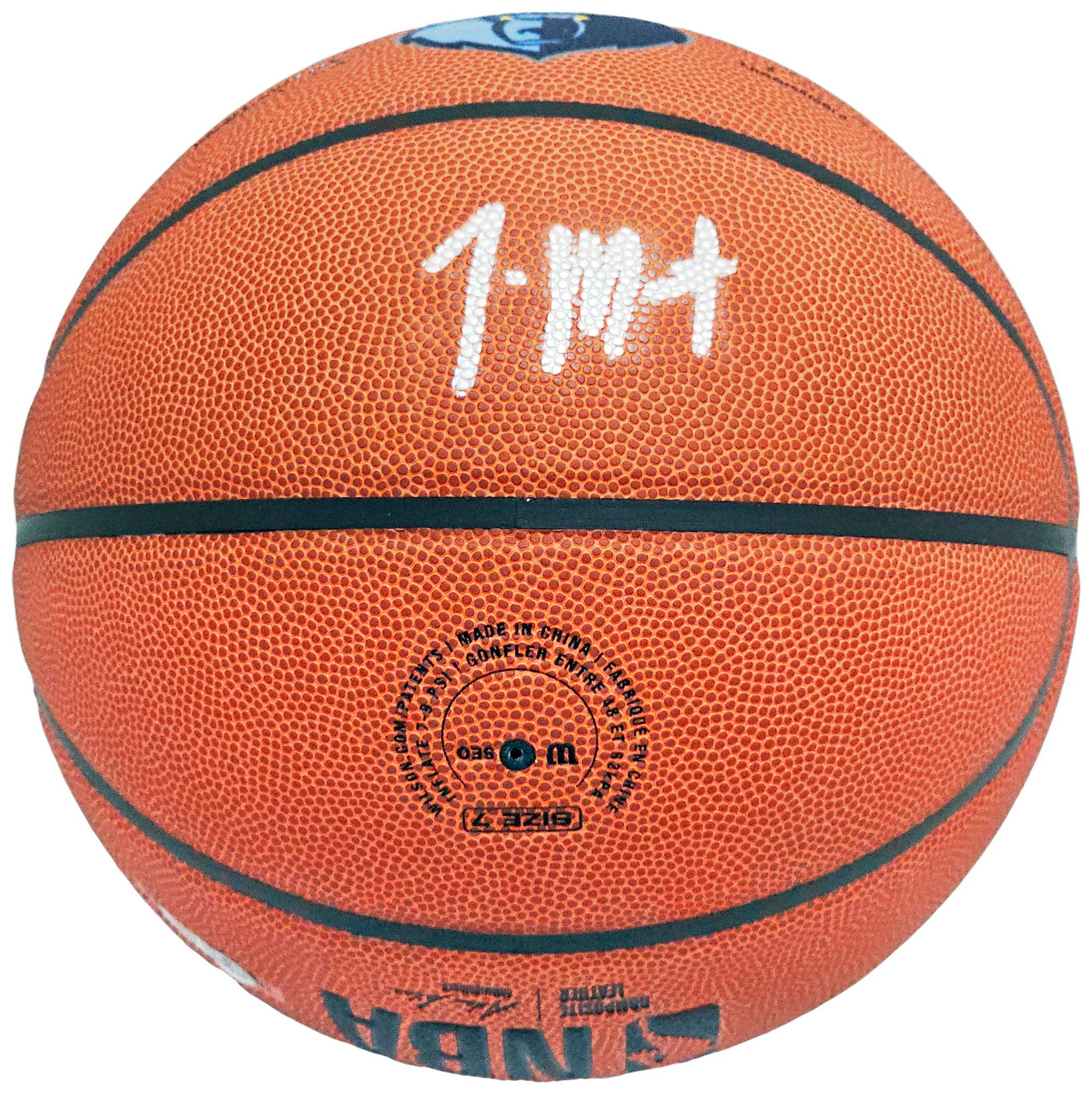 Ja Morant Autographed Composite Leather Memphis Grizzlies Logo Basketball Beckett BAS QR Stock #218618 - Image 5