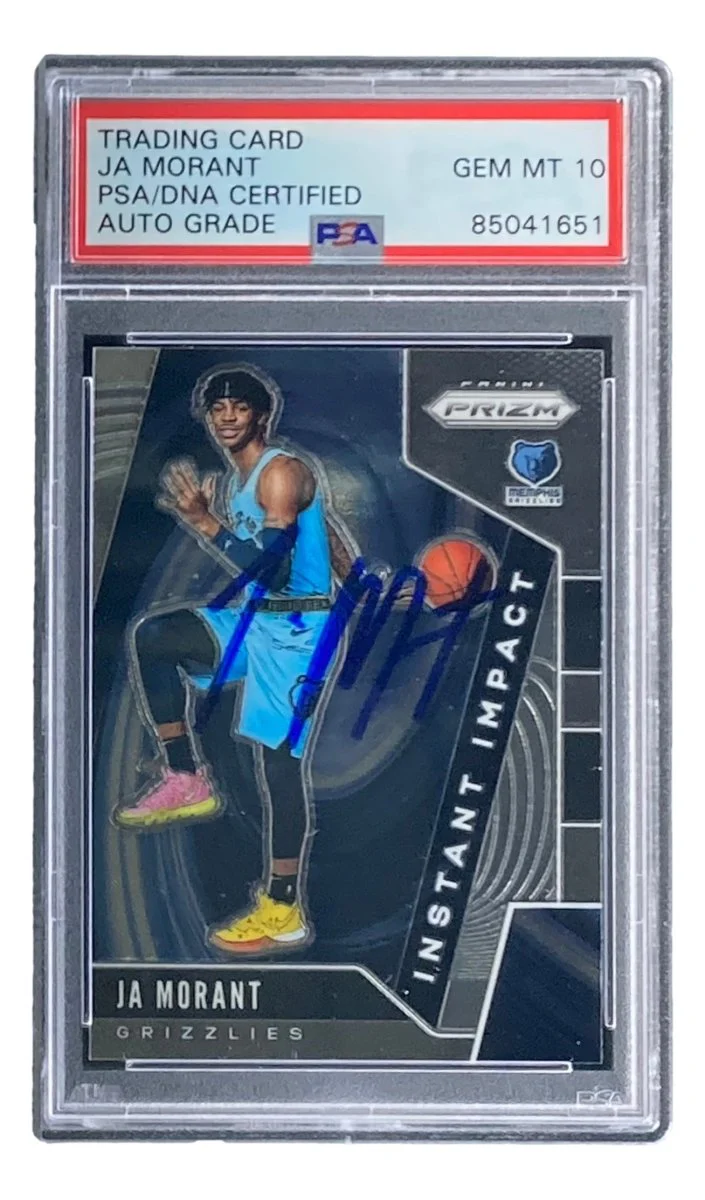 Ja Morant Signed 2019-20 Panini Prizm #12 Grizzlies Rookie Card PSA/DNA Gem MT 10