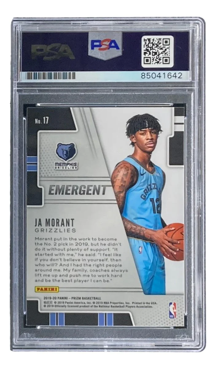 Ja Morant Signed 2019-20 Panini Prizm #17 Grizzlies Rookie Card PSA/DNA - Image 2