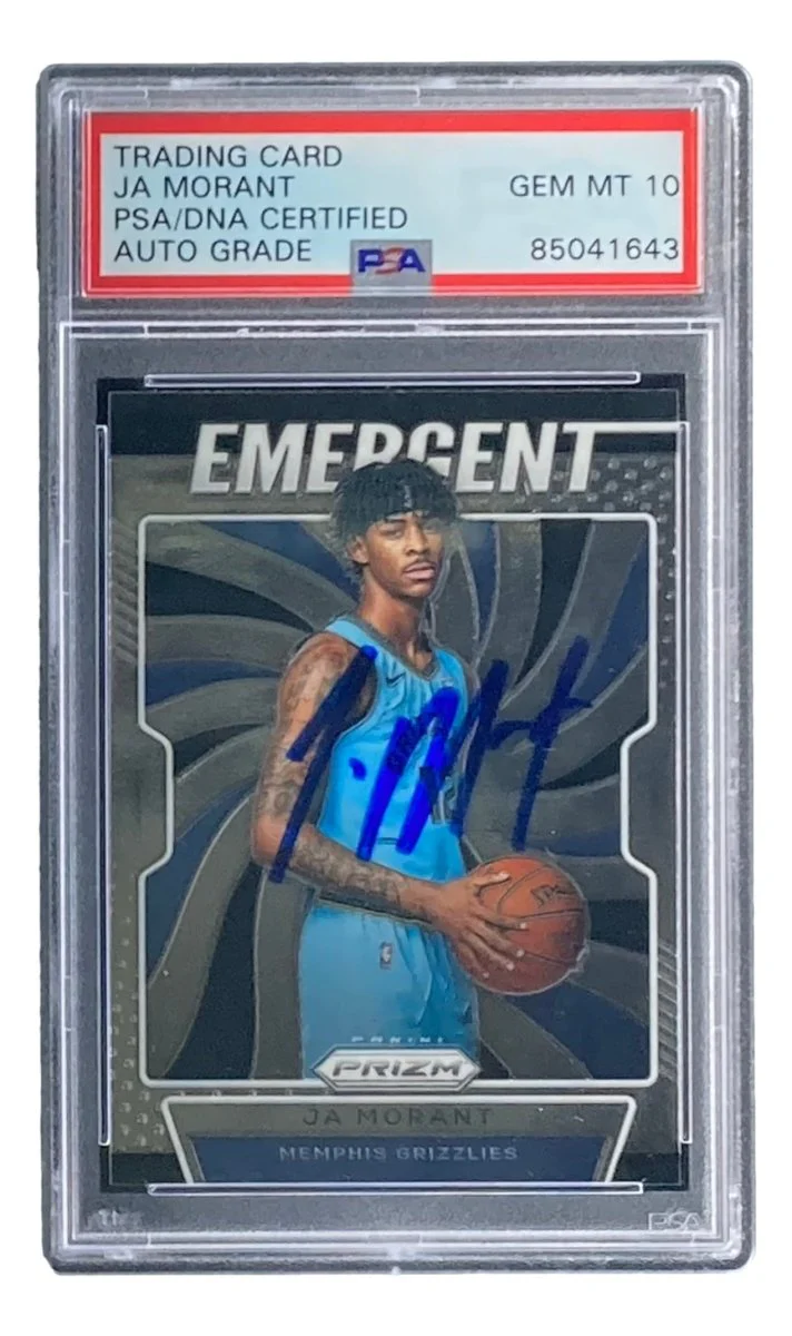Ja Morant Signed 2019-20 Panini Prizm #17 Grizzlies Rookie Card PSA/DNA Gem MT 10 - Image 3