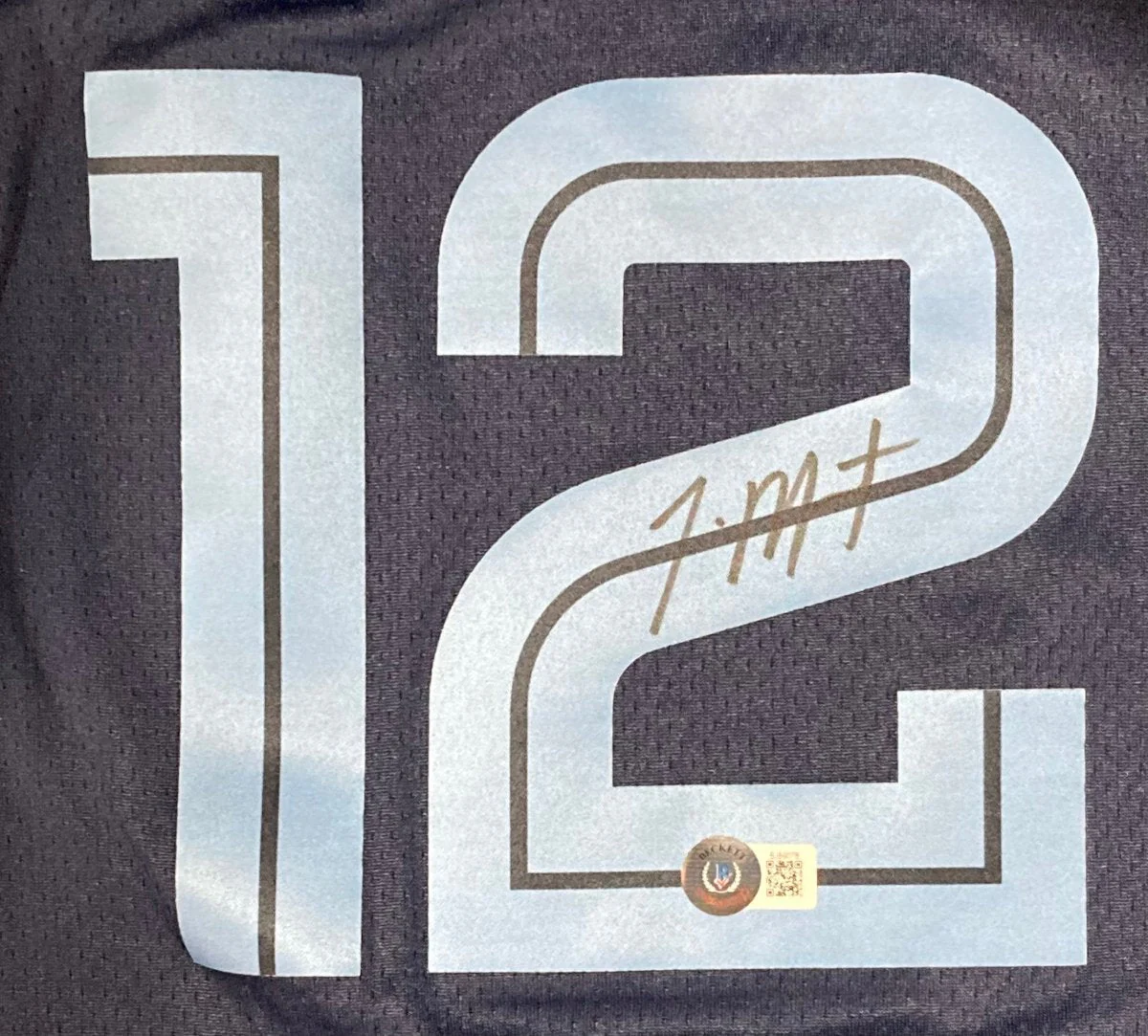 Ja Morant Signed Memphis Grizzlies Navy Blue Nike Swingman 2XL Jersey BAS - Image 2