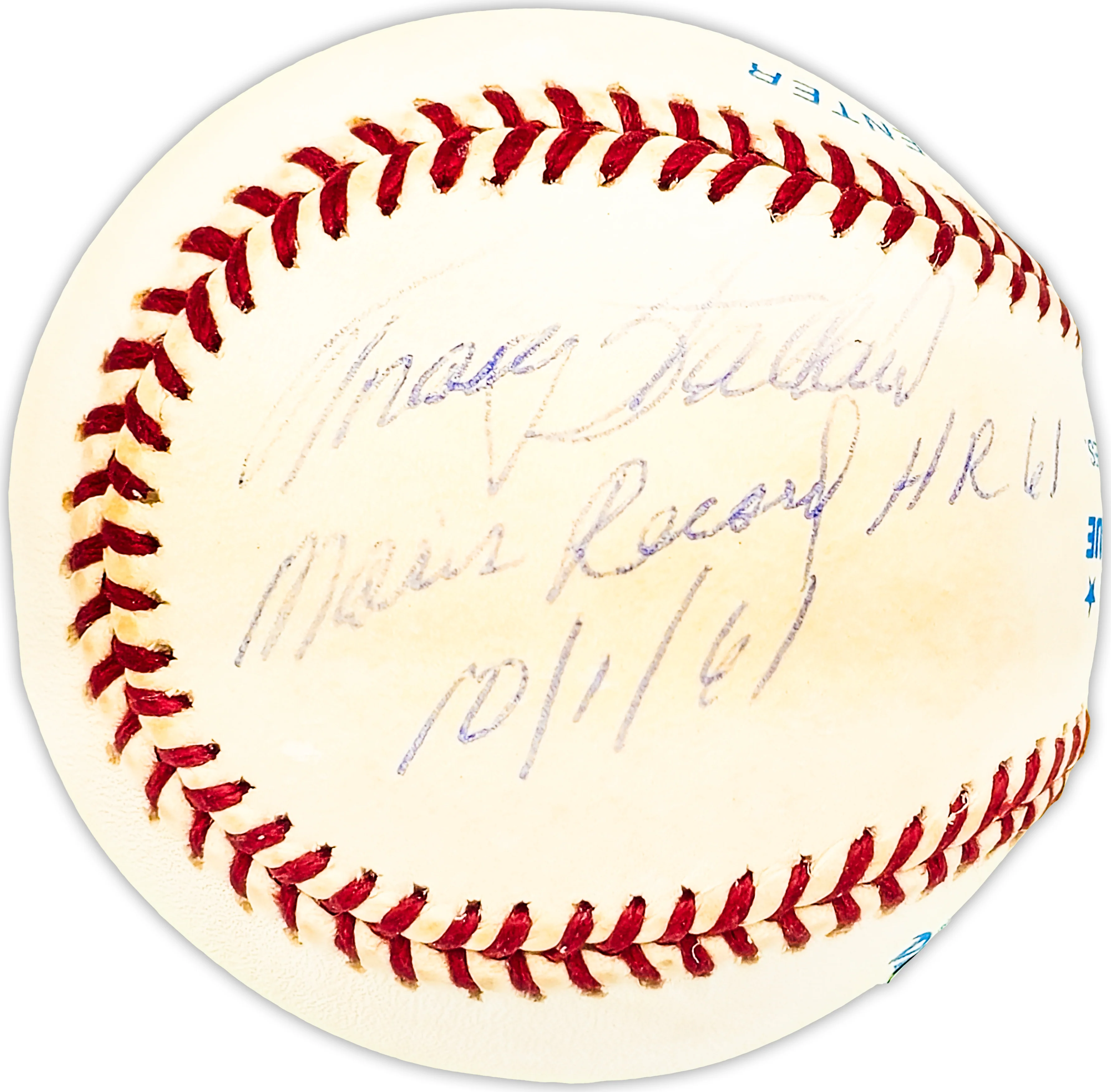 Jack Fisher & Tracy Stallard Autographed Official AL Baseball "Maris 60th HR 9/26/61 & Maris Record HR 61 10/1/61" Beckett BAS QR #BM25564 - Image 2