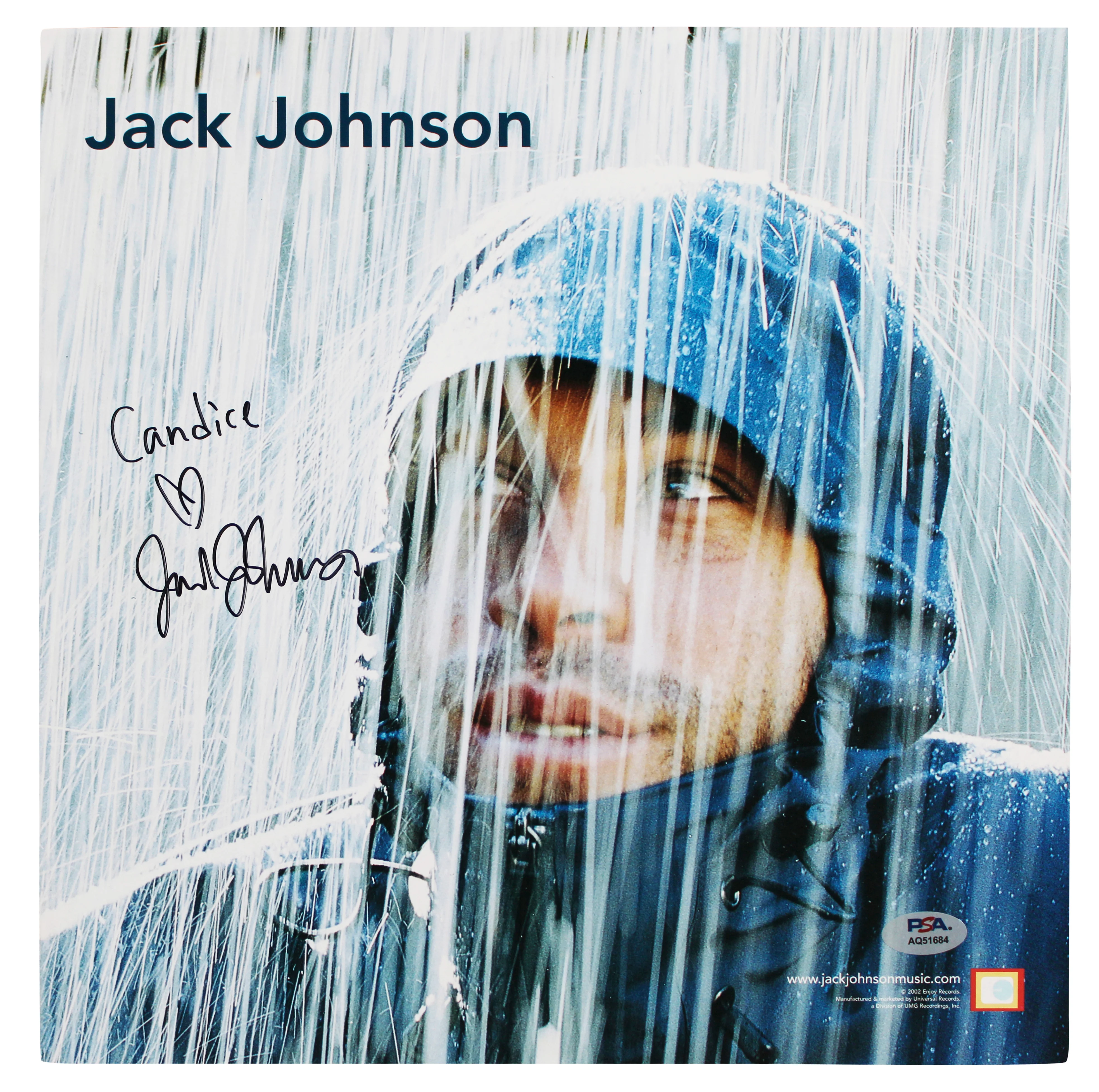 Jack Johnson "Candice" Signed Brushfire Fairytales Album Flat PSA/DNA #AQ51684 - Image 2