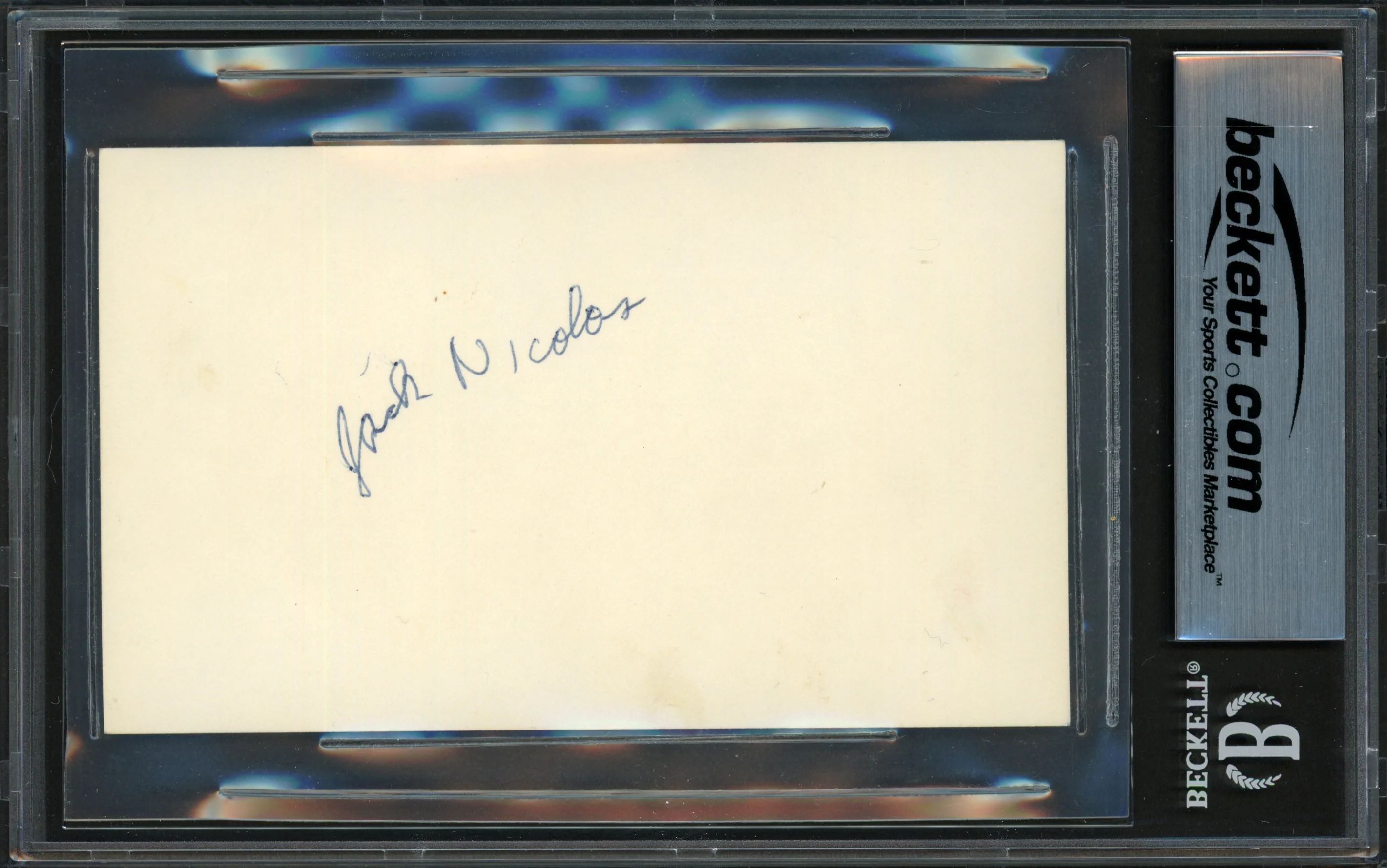 Jack Nicklaus Autographed 3x5 Index Card Beckett BAS #17607358 - Image 2