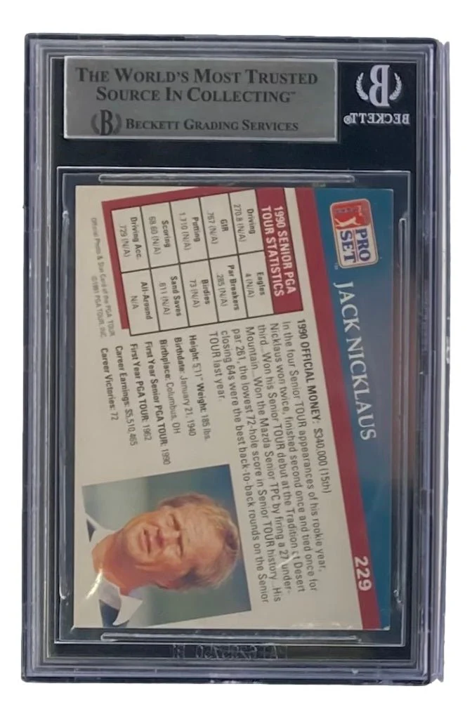 Jack Nicklaus Signed Slabbed 1991 PGA Pro Set Trading Card BAS 00015004248 - Image 2