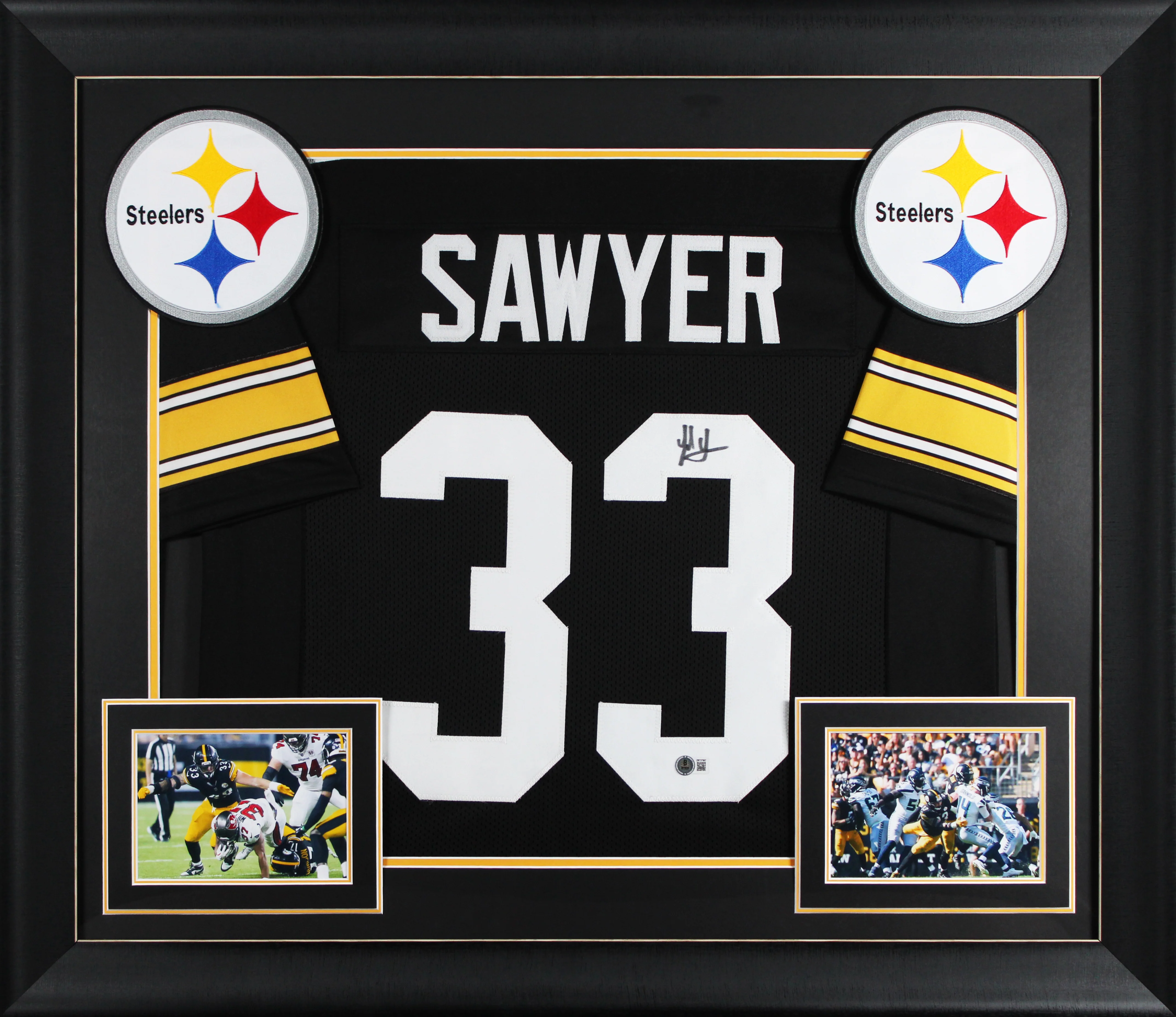 Jack Sawyer Signed Black Throwback Pro Style Framed Jersey BAS Witnessed - Image 2