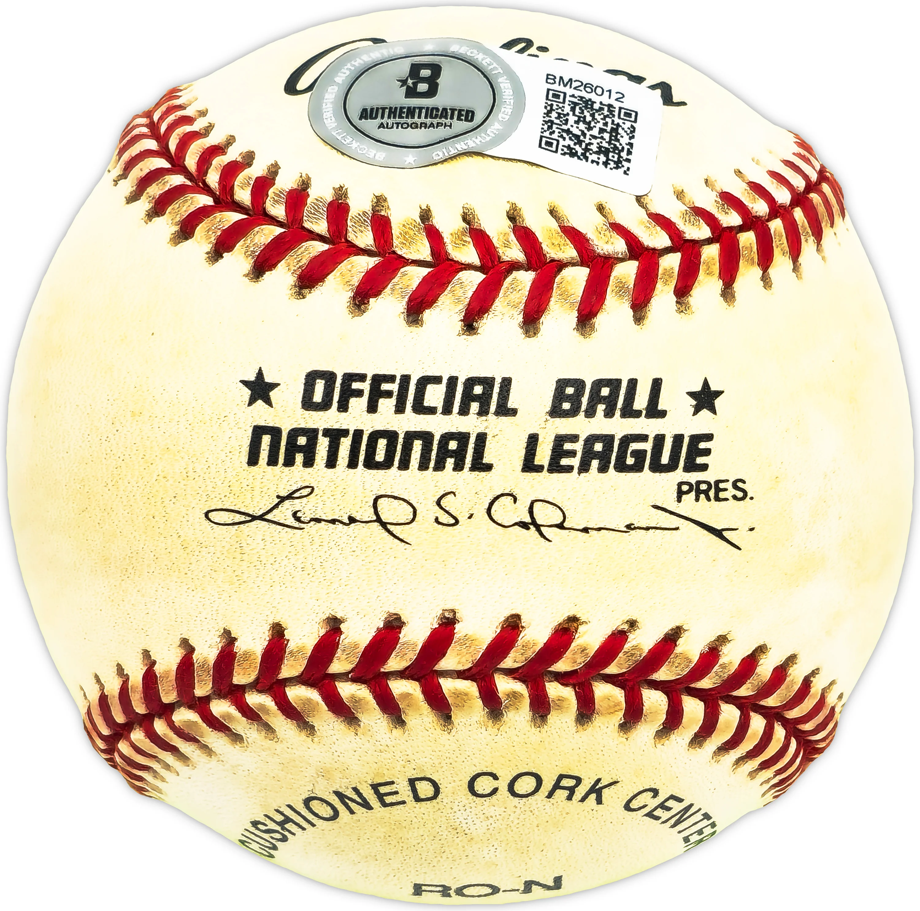 Jackie Collum Autographed Official NL Baseball Cincinnati Reds, St. Louis Cardinals Beckett BAS QR #BM26012 - Image 2