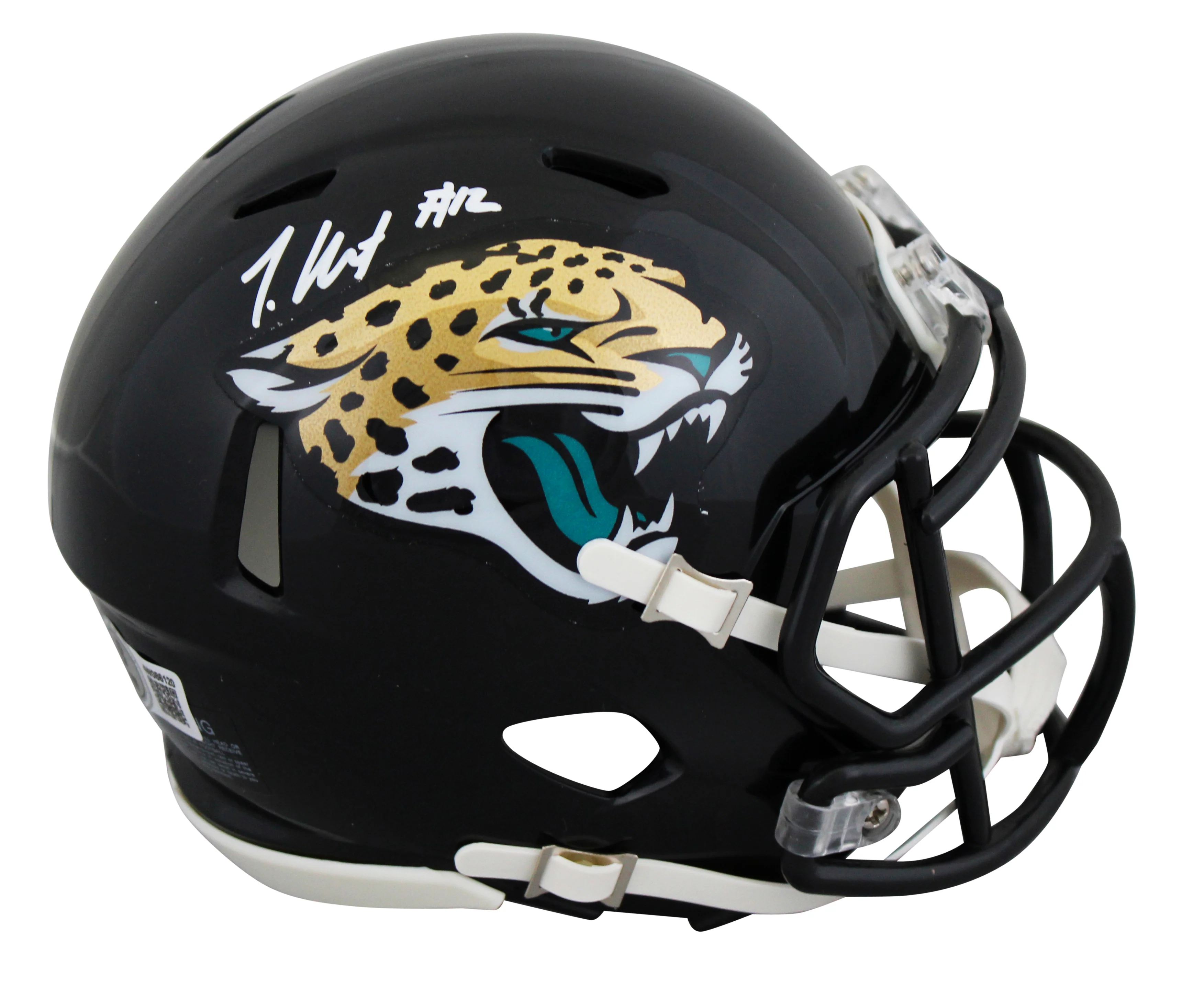 Jaguars Travis Hunter Authentic Signed Speed Mini Helmet BAS Witnessed - Image 2