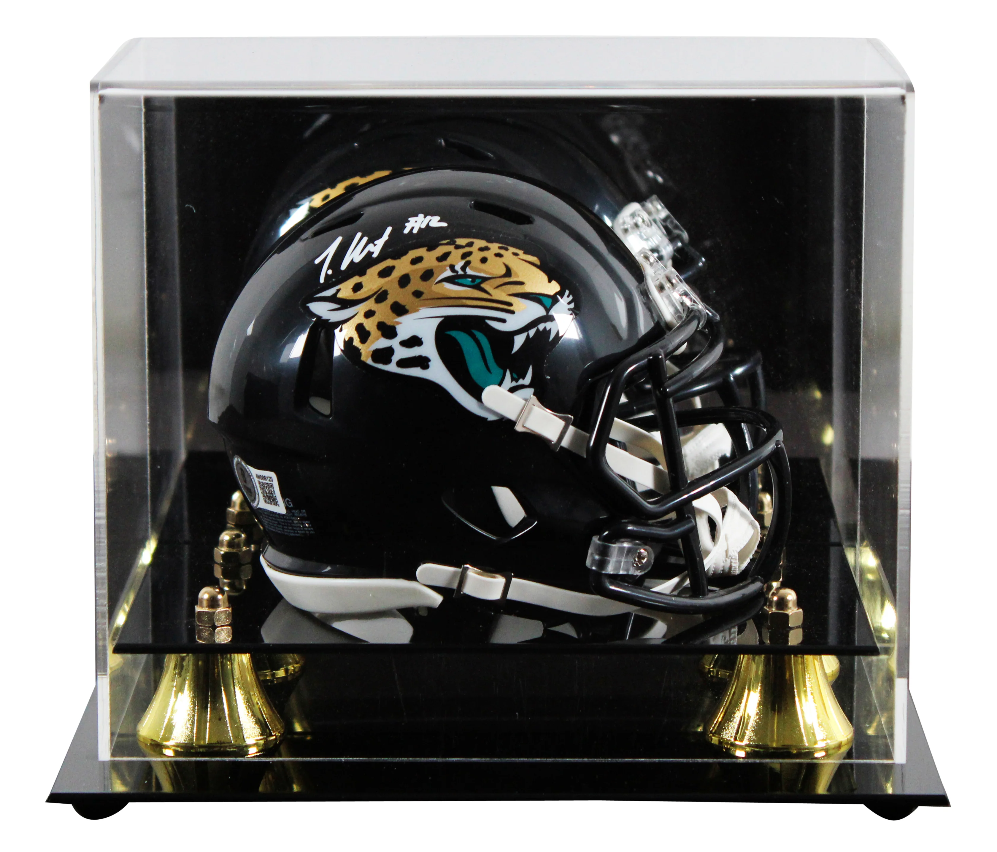 Jaguars Travis Hunter Authentic Signed Speed Mini Helmet W/ Case BAS Witnessed - Image 2