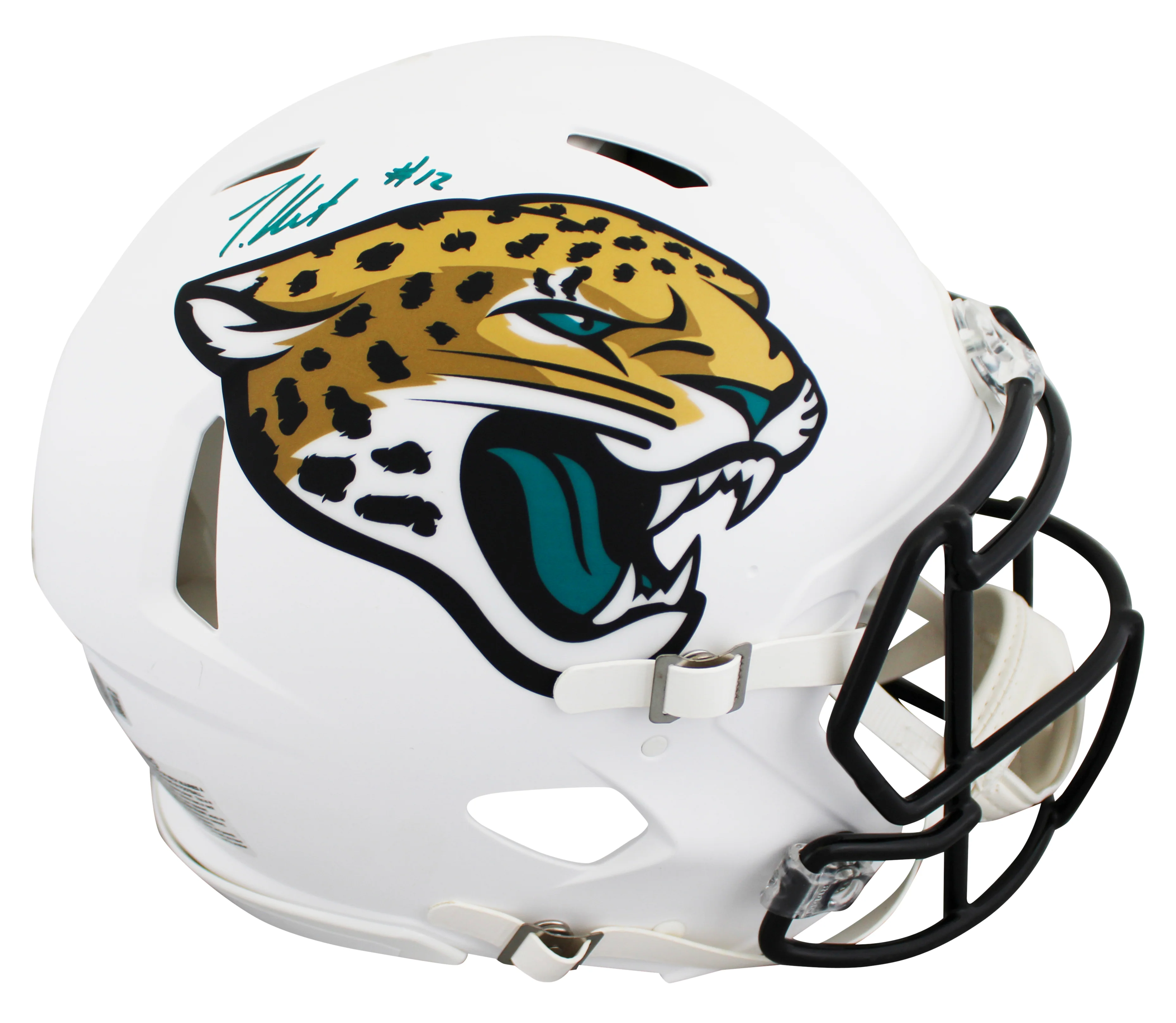 Jaguars Travis Hunter Signed 2024 On-Field Alt F/S Speed Proline Helmet BAS Wit - Image 2