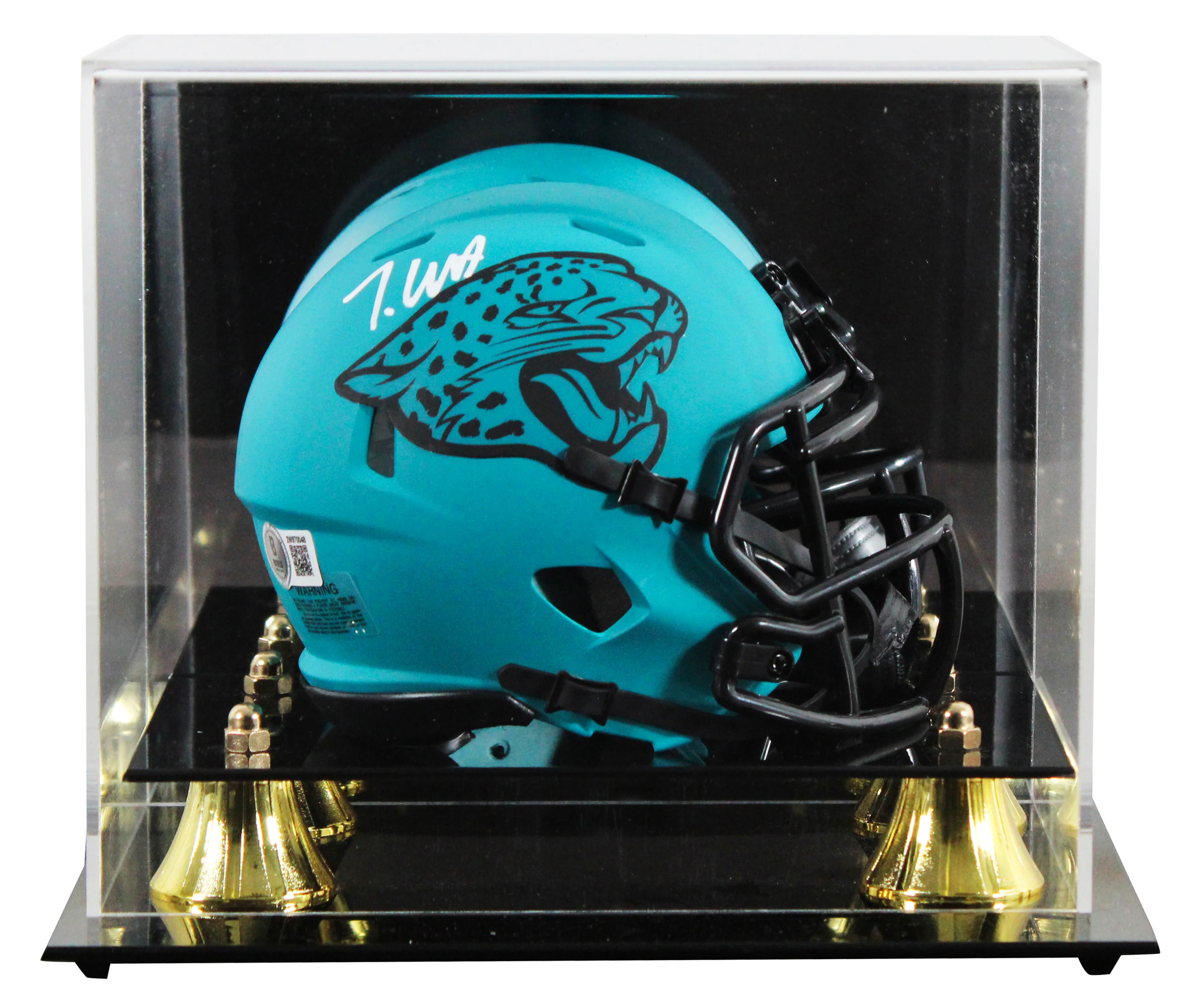 Jaguars Travis Hunter Signed Rave Speed Mini Helmet W/ Case BAS Witnessed - Image 2