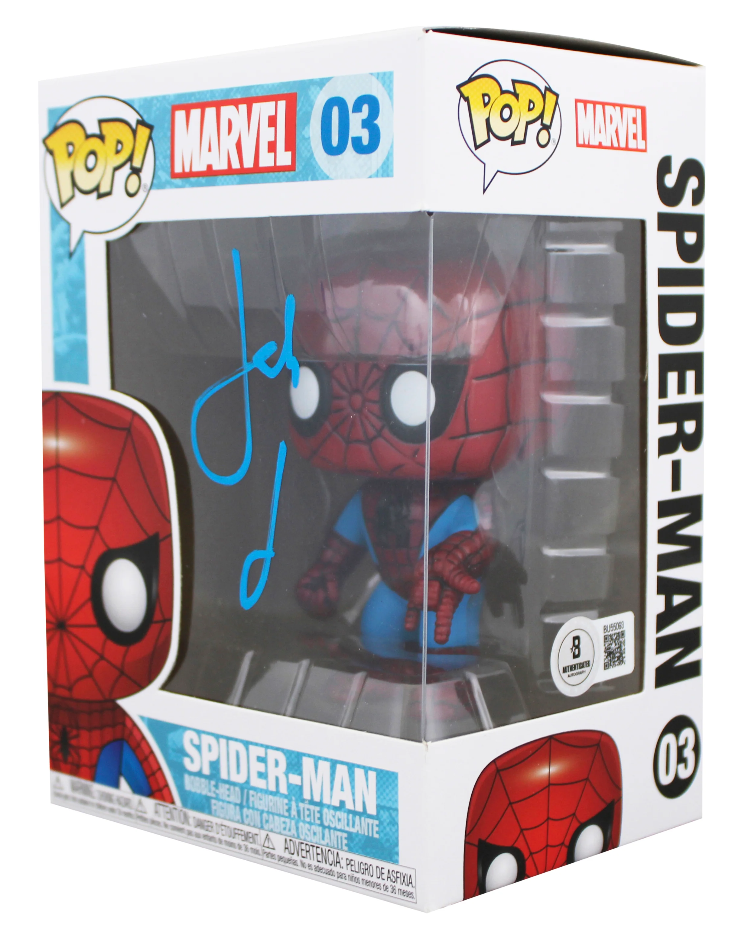 Jake Johnson Signed Marvel Spider-Man #3 Funko Pop Vinyl Figure BAS #BU55093 - Image 3
