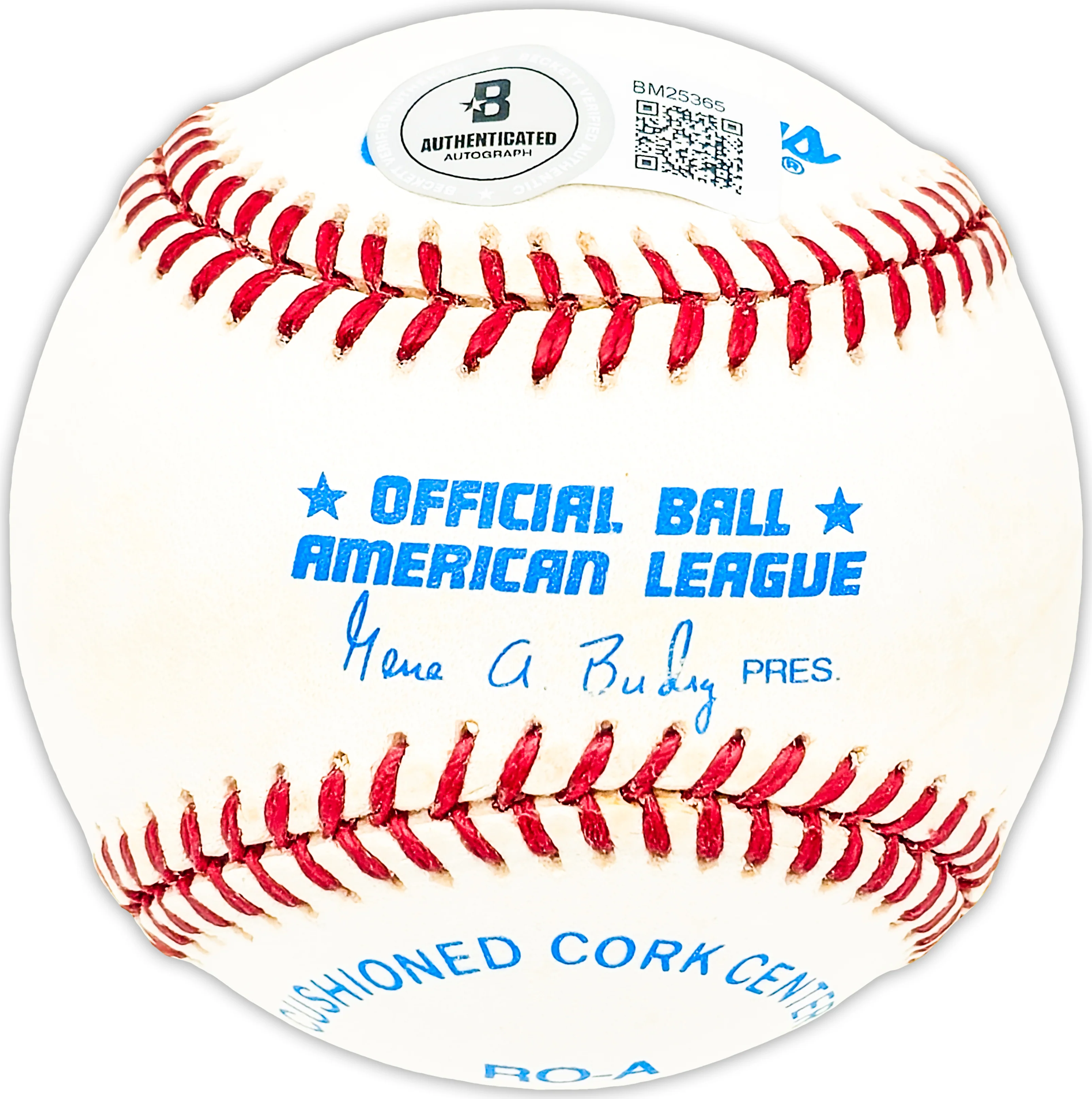 Jake Striker Autographed Official AL Baseball Cleveland Indians, Chicago White Sox Beckett BAS QR #BM25365 - Image 2