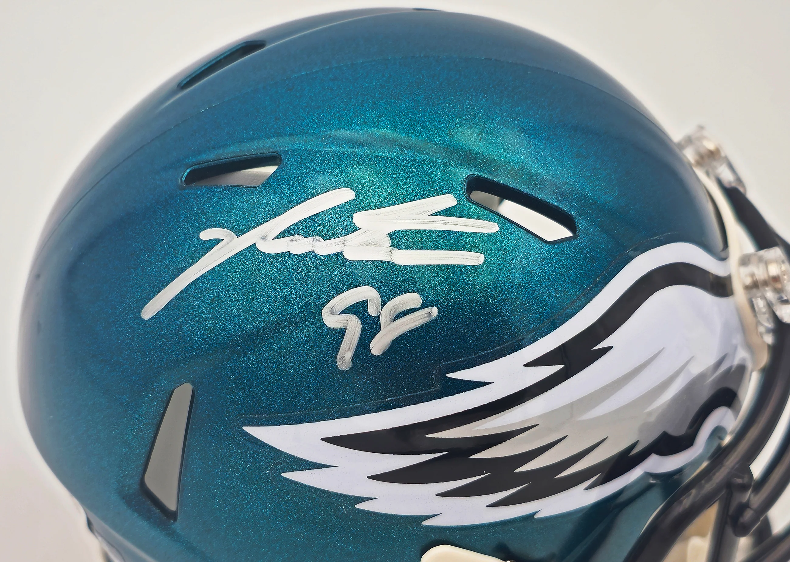 Jalen Carter Autographed Philadelphia Eagles Green Speed Mini Helmet Beckett BAS Witness Stock #229519 - Image 2